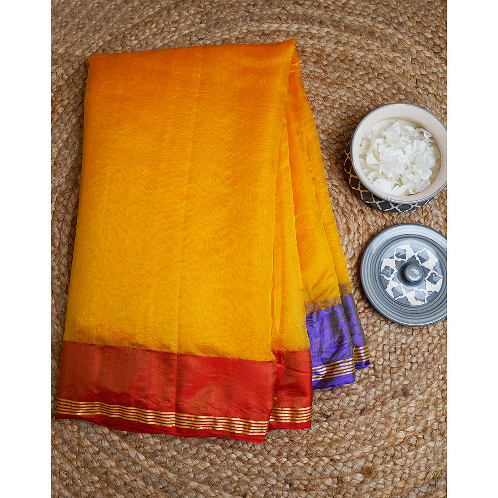 Yellow Color Handwoven Pure Silk Saree