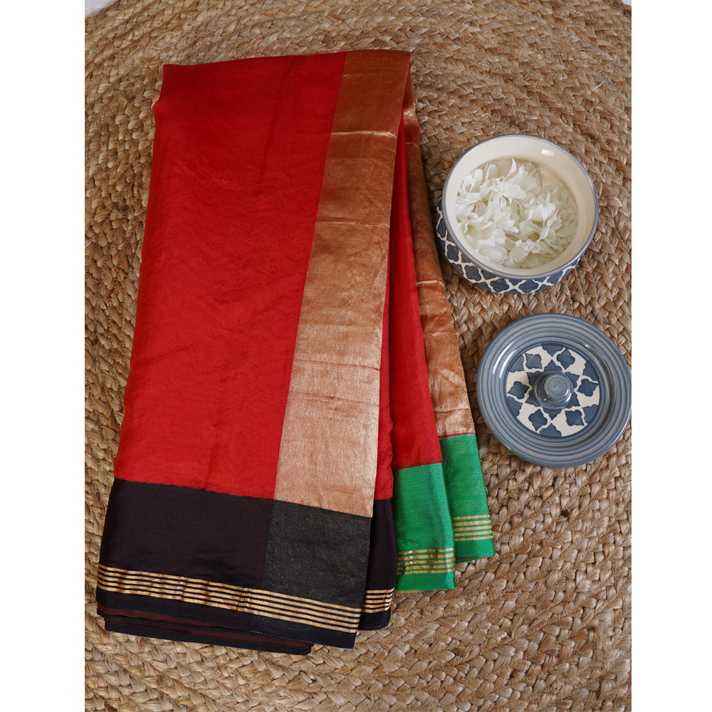 Red Color Handwoven Pure Silk Saree