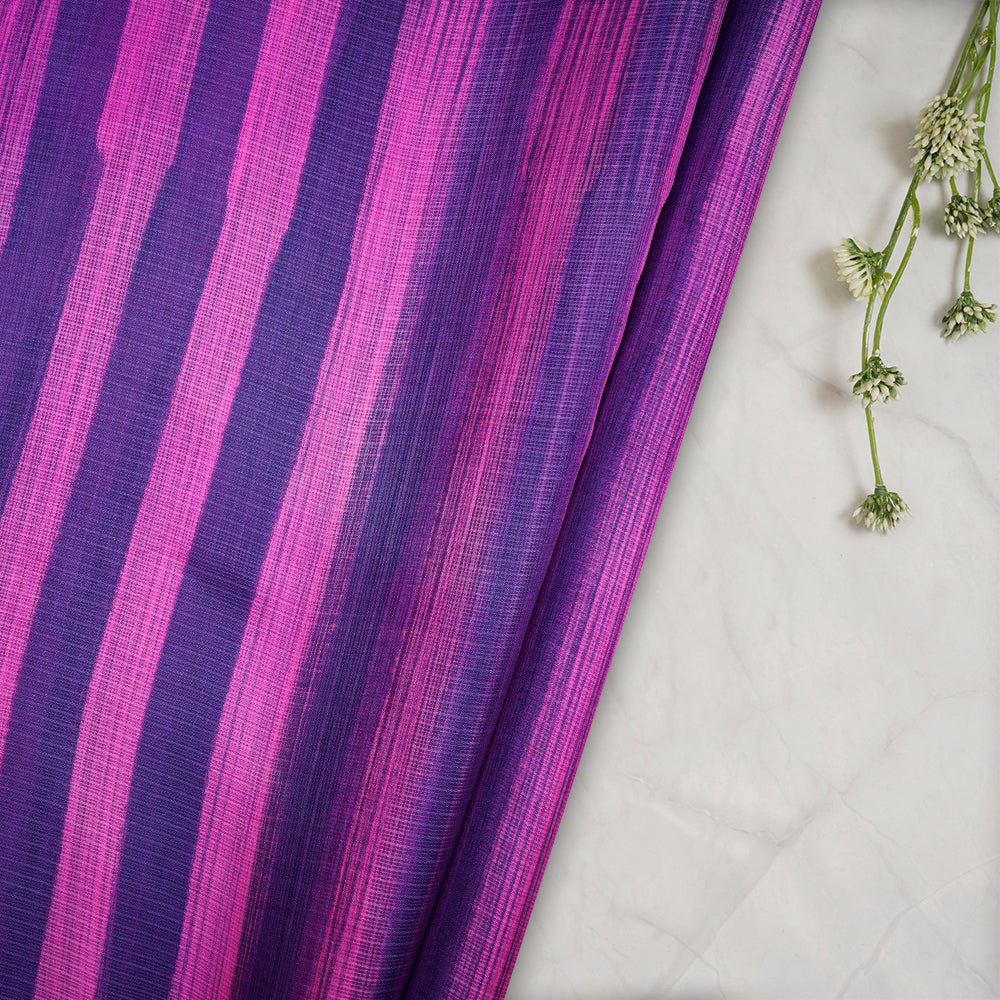 Pink Color Printed Kota Silk Fabric