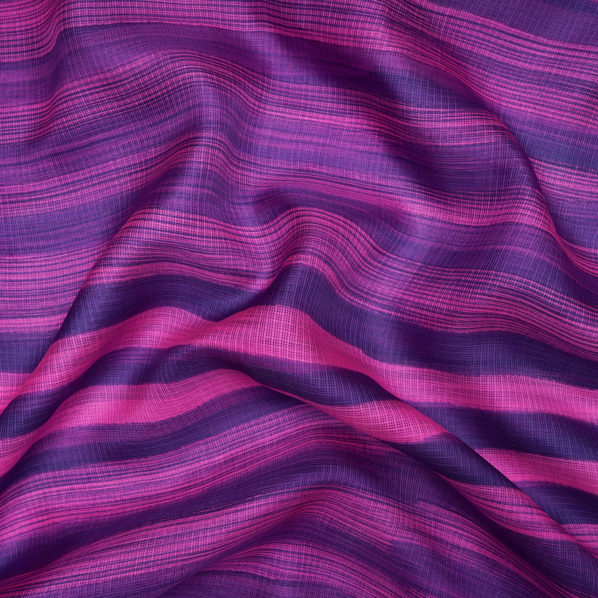 Pink Color Printed Kota Silk Fabric