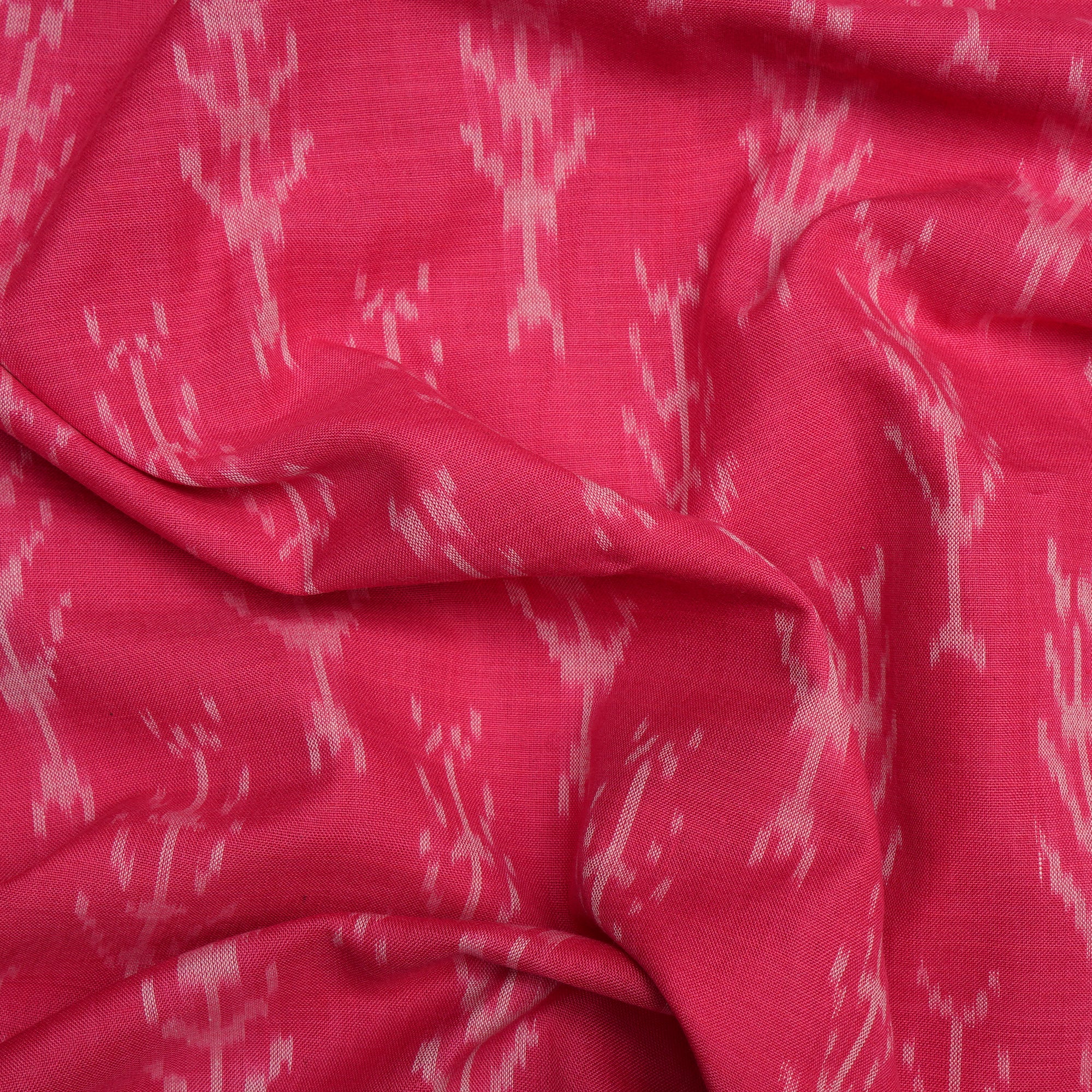Pink 2/120 Mercerized Washed Woven Ikat Cotton Fabric