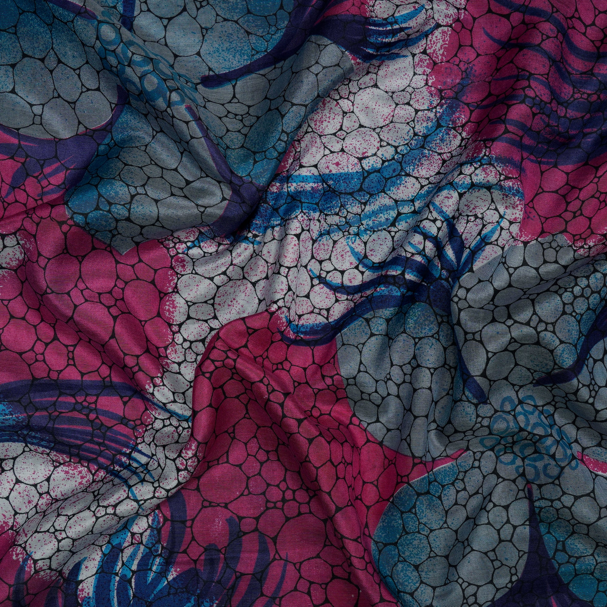 Multi Color Printed Silk Cotton Fabric