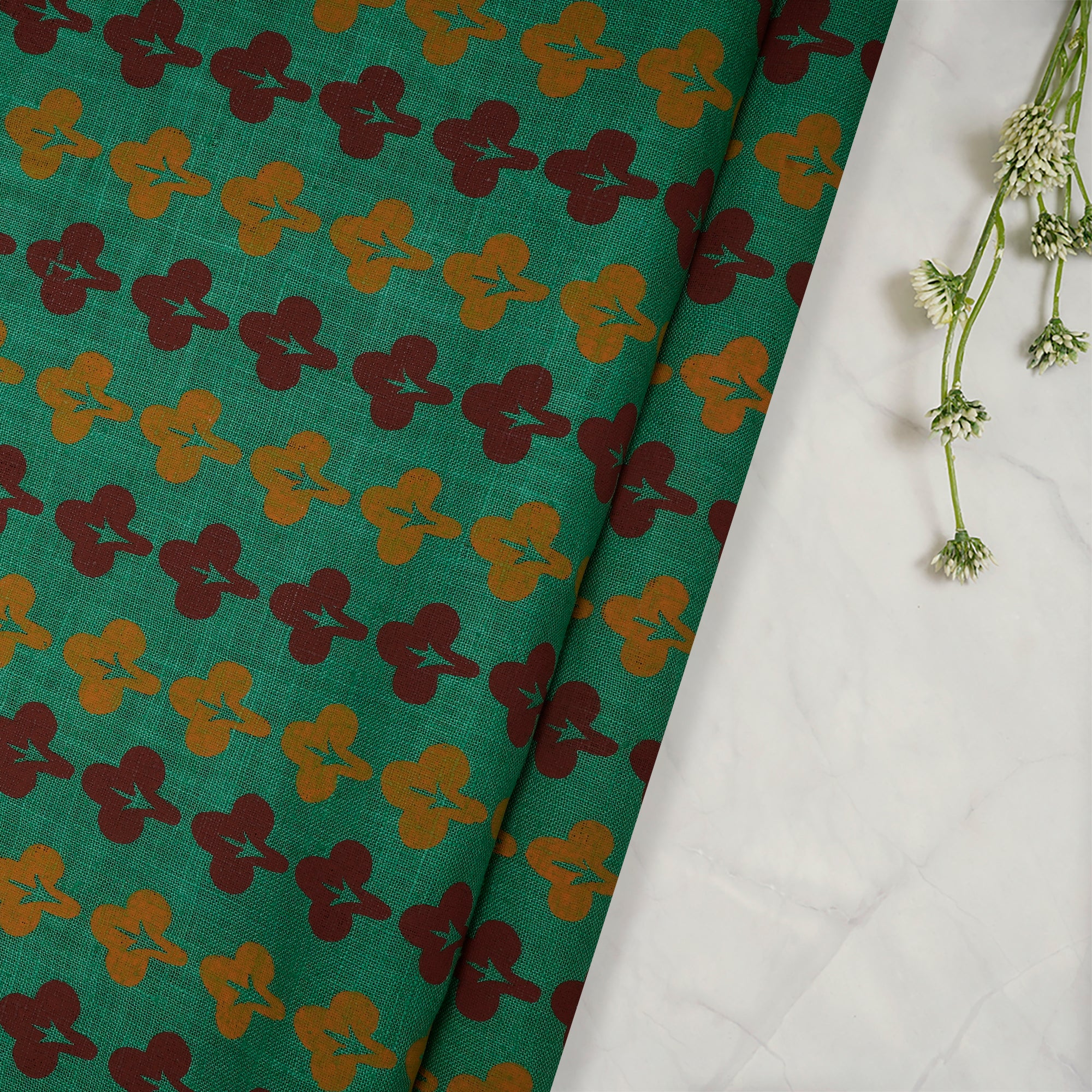 Multi Color Printed Matka Silk Fabric