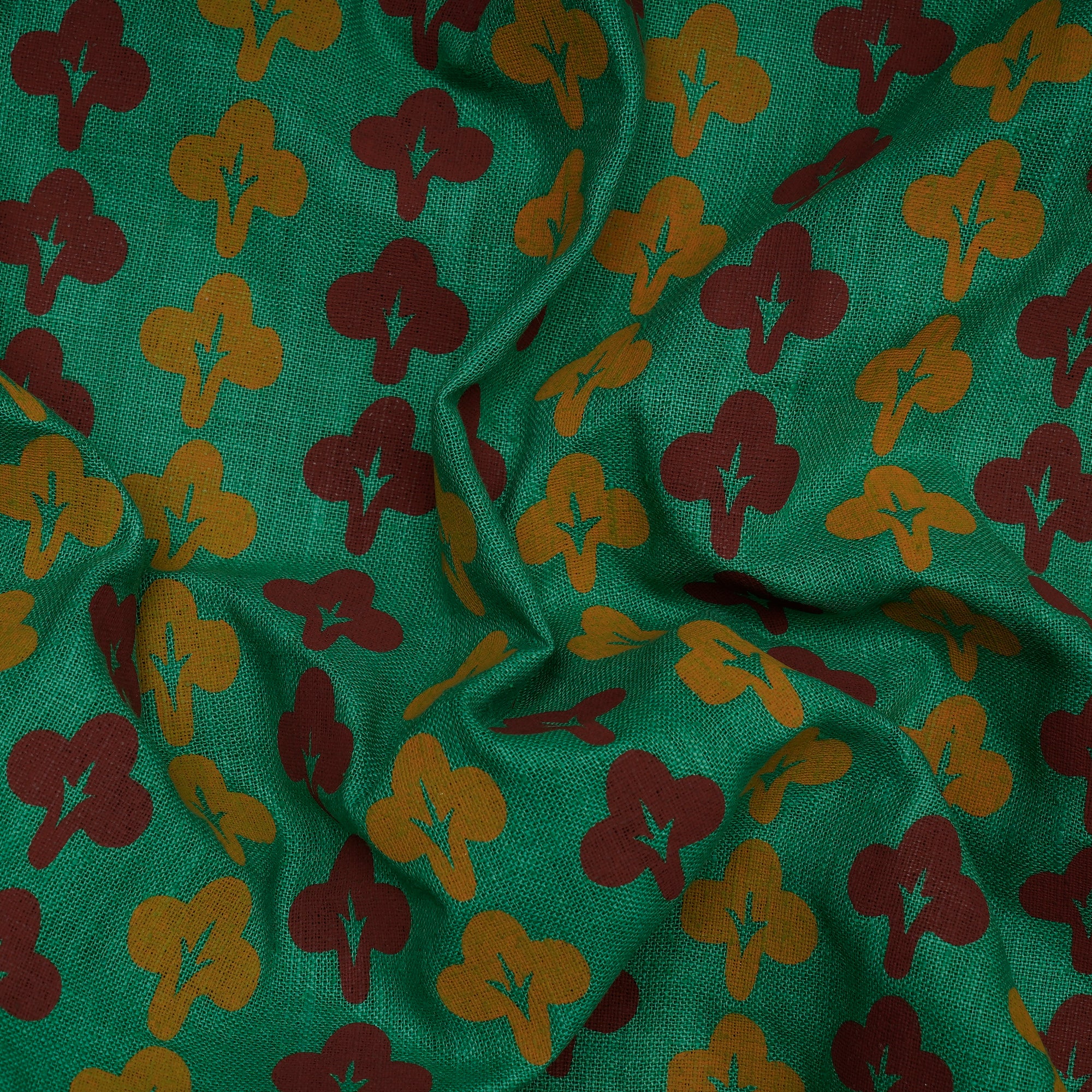 Multi Color Printed Matka Silk Fabric