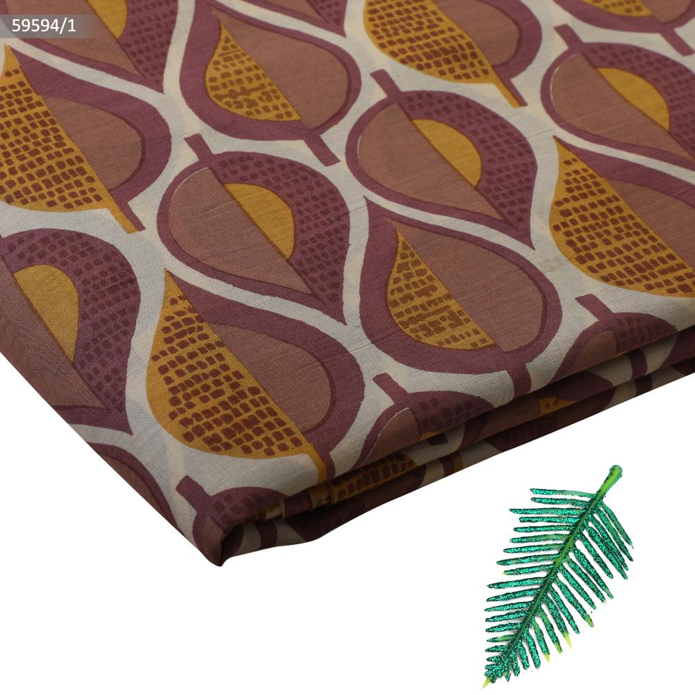 Dusty Rose-Mustard Color Printed Bemberg Modal Fabric