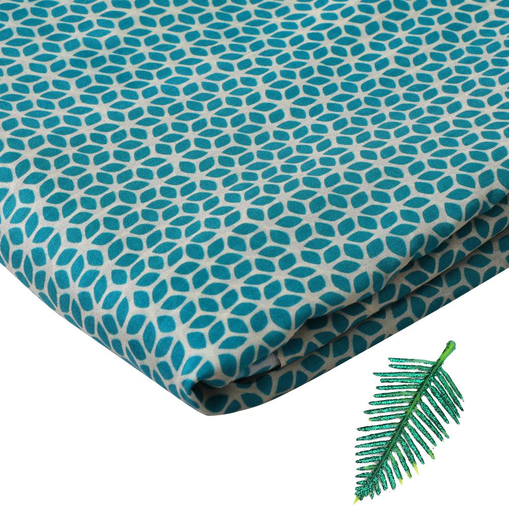 Light Sea Green Color Printed Bemberg Modal Fabric