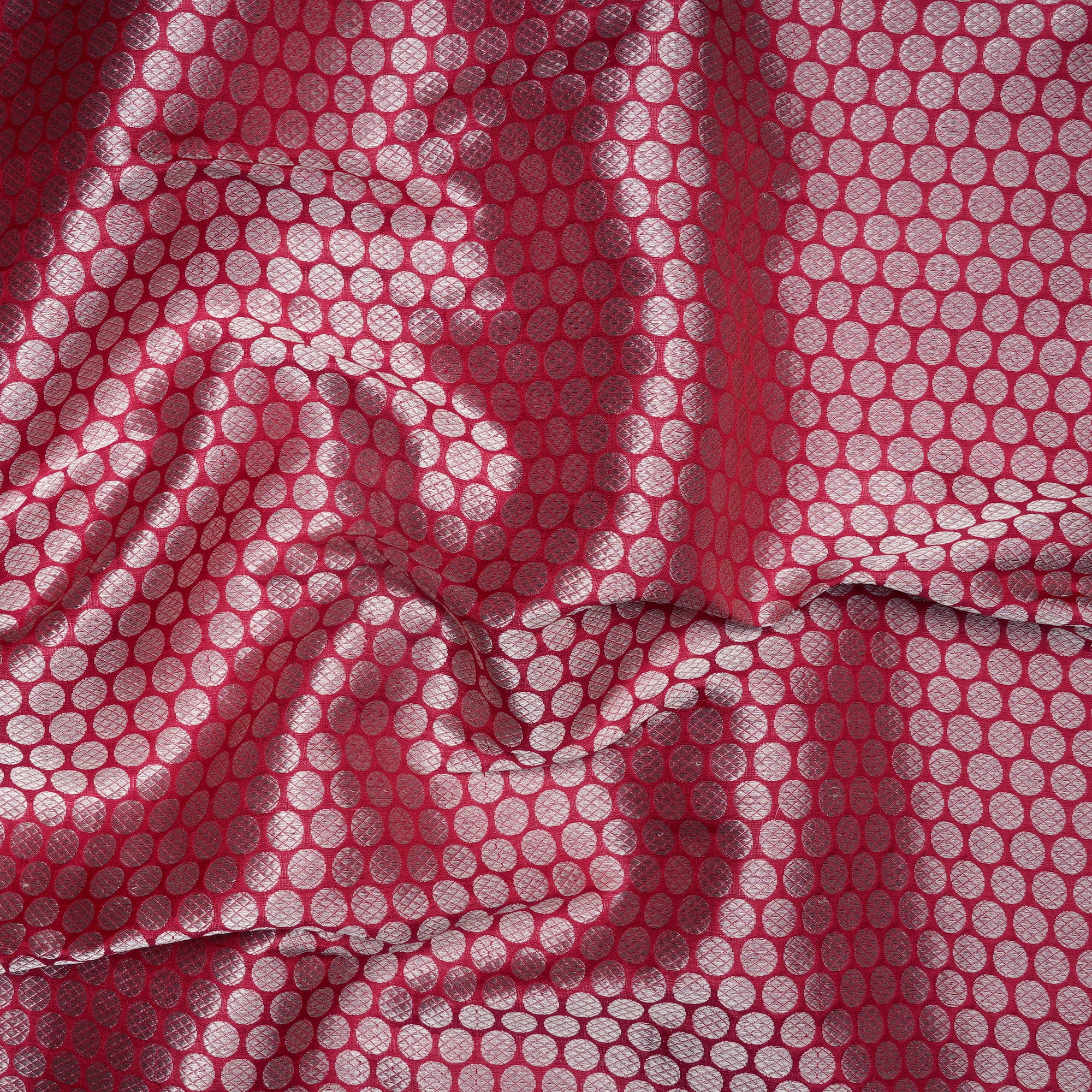 Red Handwoven Premium Banarasi Brocade Silk Fabrics