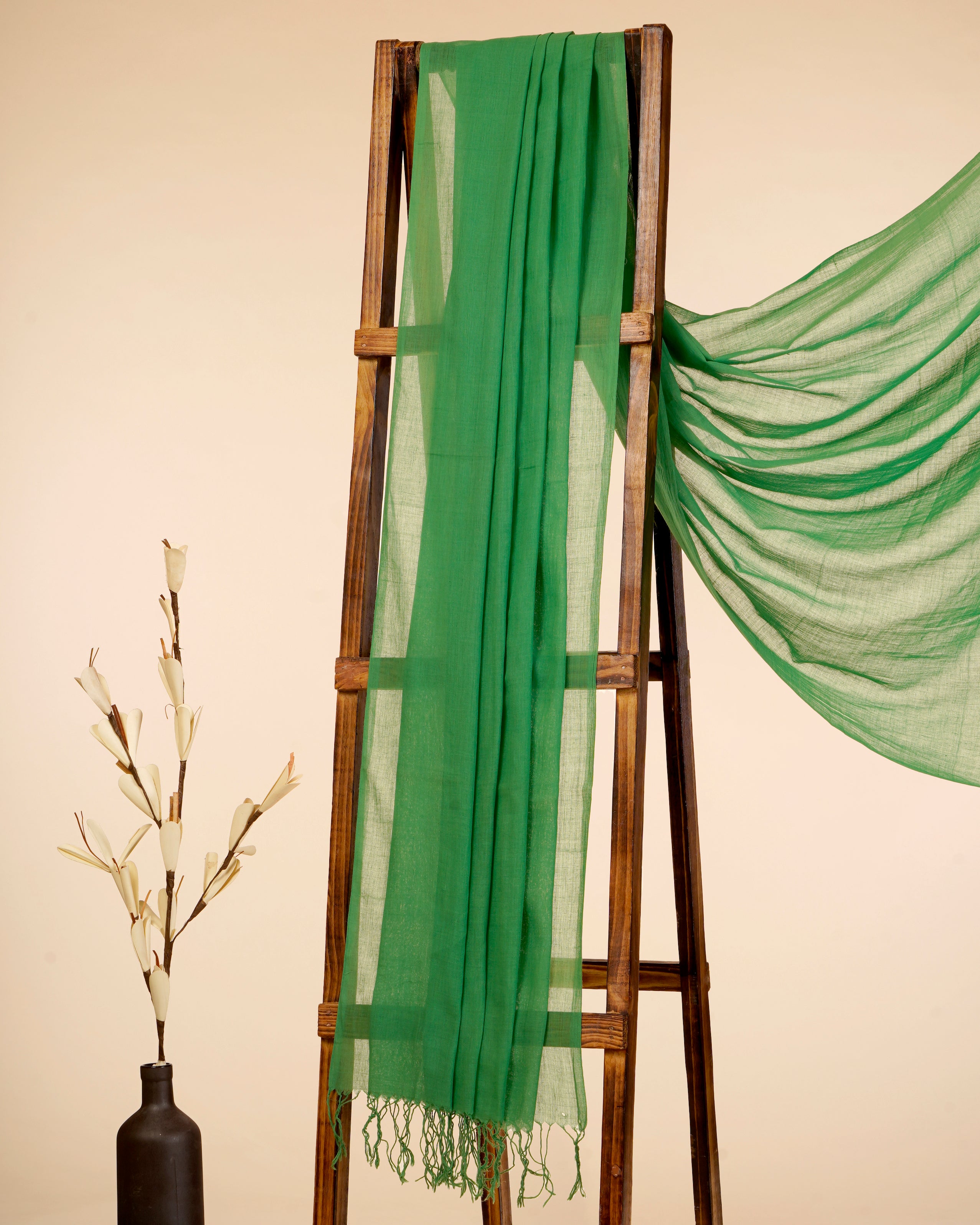 Green Color Cotton Dupatta