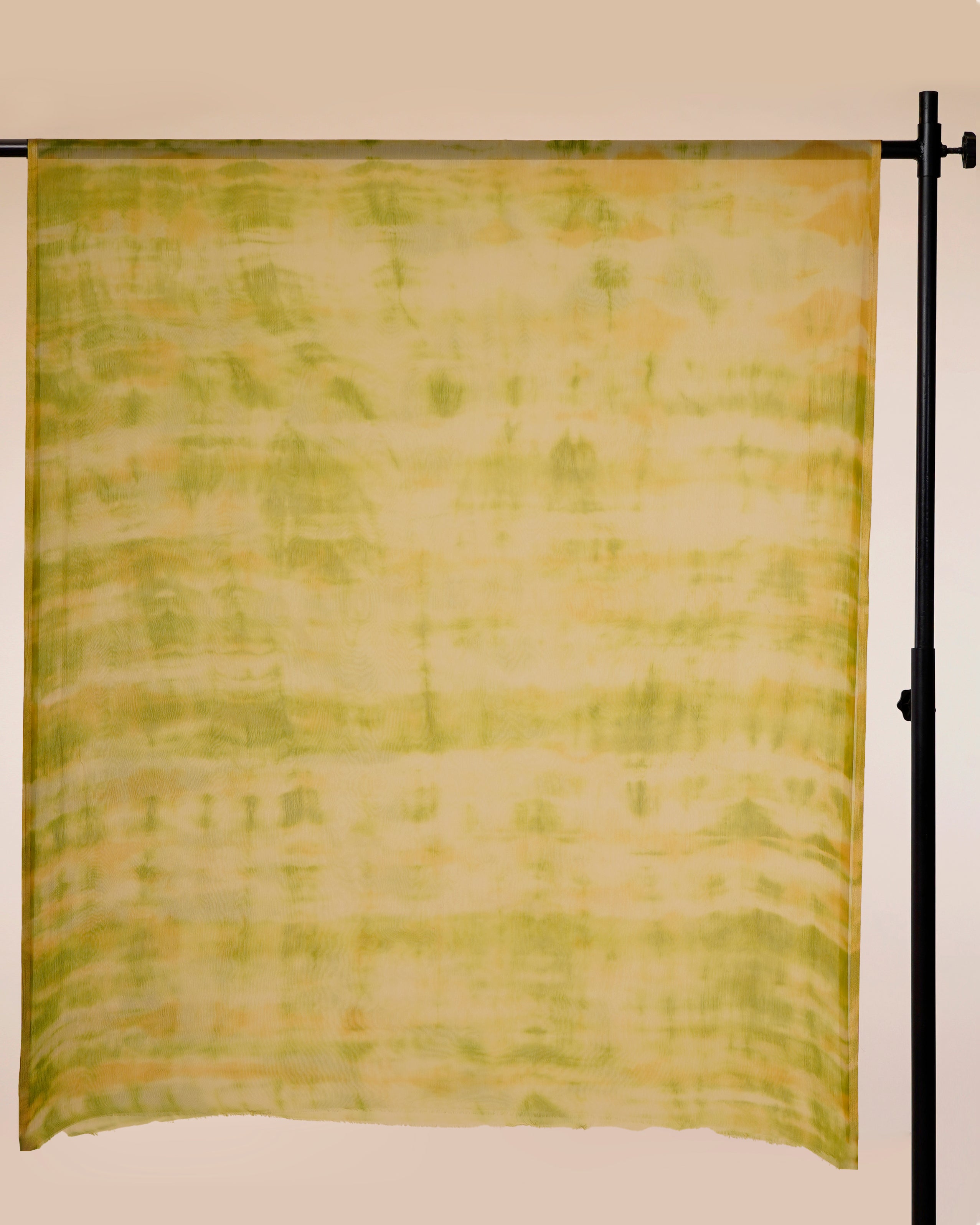 Green-Yellow Color Hand Tie-Dye Chiffon Silk Dupatta