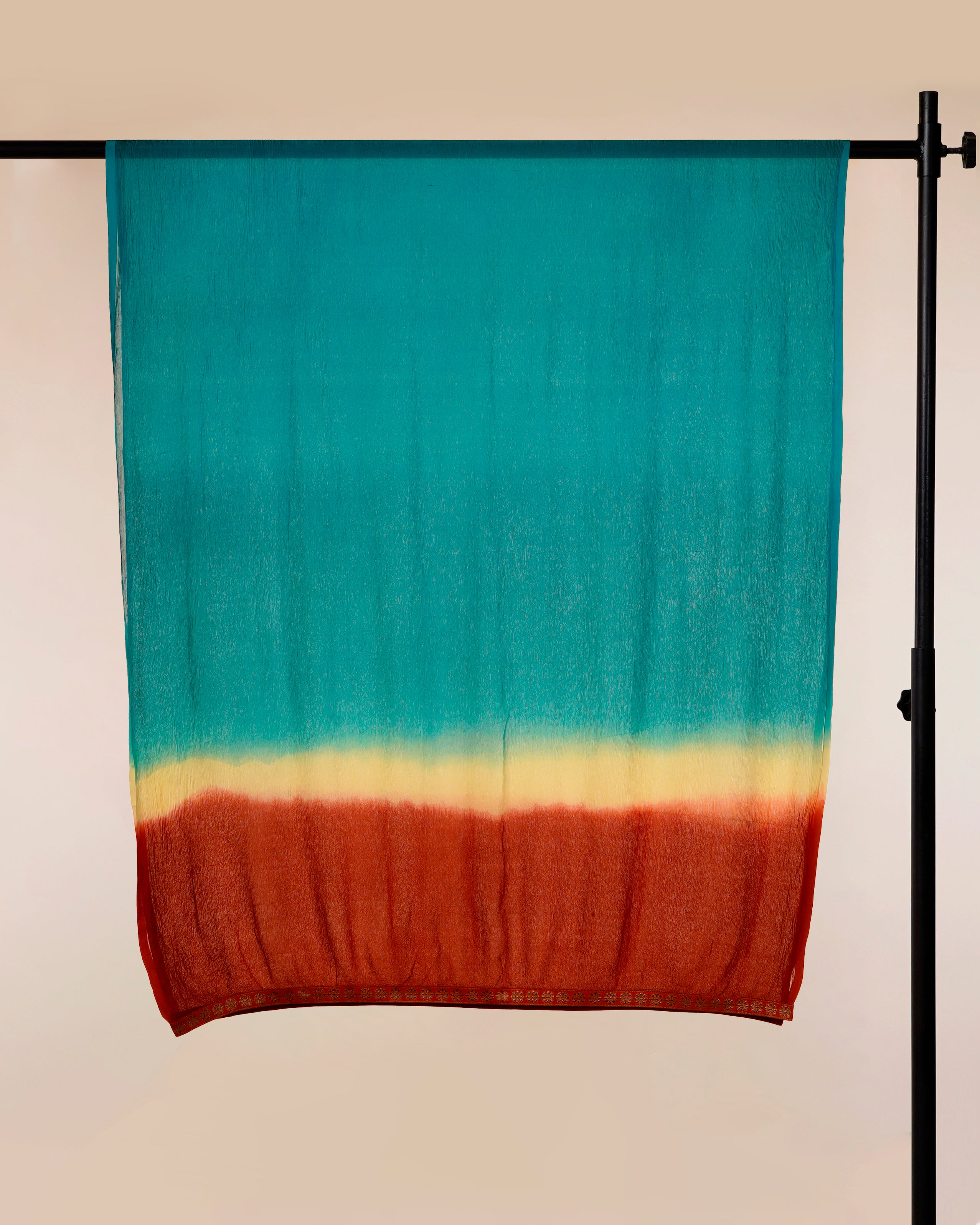 Red-Blue Color Chiffon Silk Dupatta