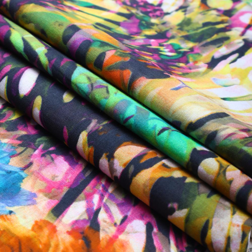 Multi Color Digital Printed Cambric Cotton Fabric