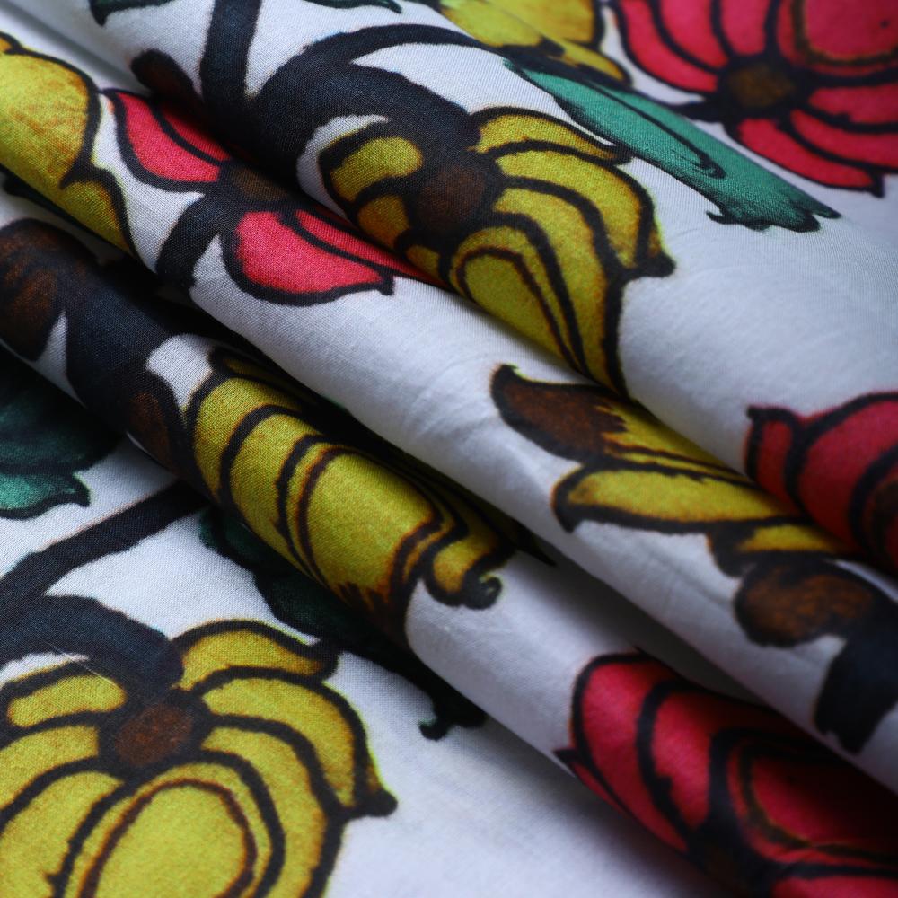 Multi Color Digital Printed Cotton Lawn Fabric