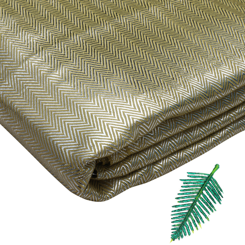 Yellow Color Handwoven Brocade Silk Fabric