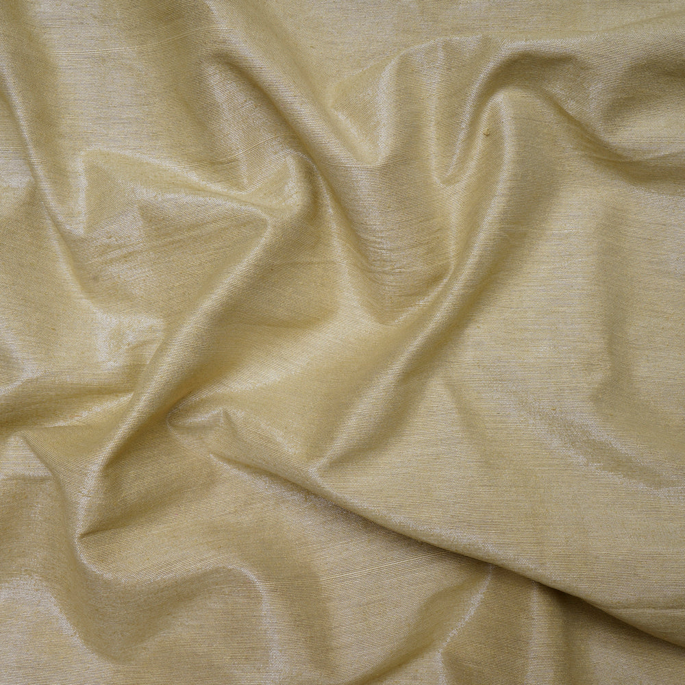 Golden Green Color Noile Lurex Metallic Silk Fabric