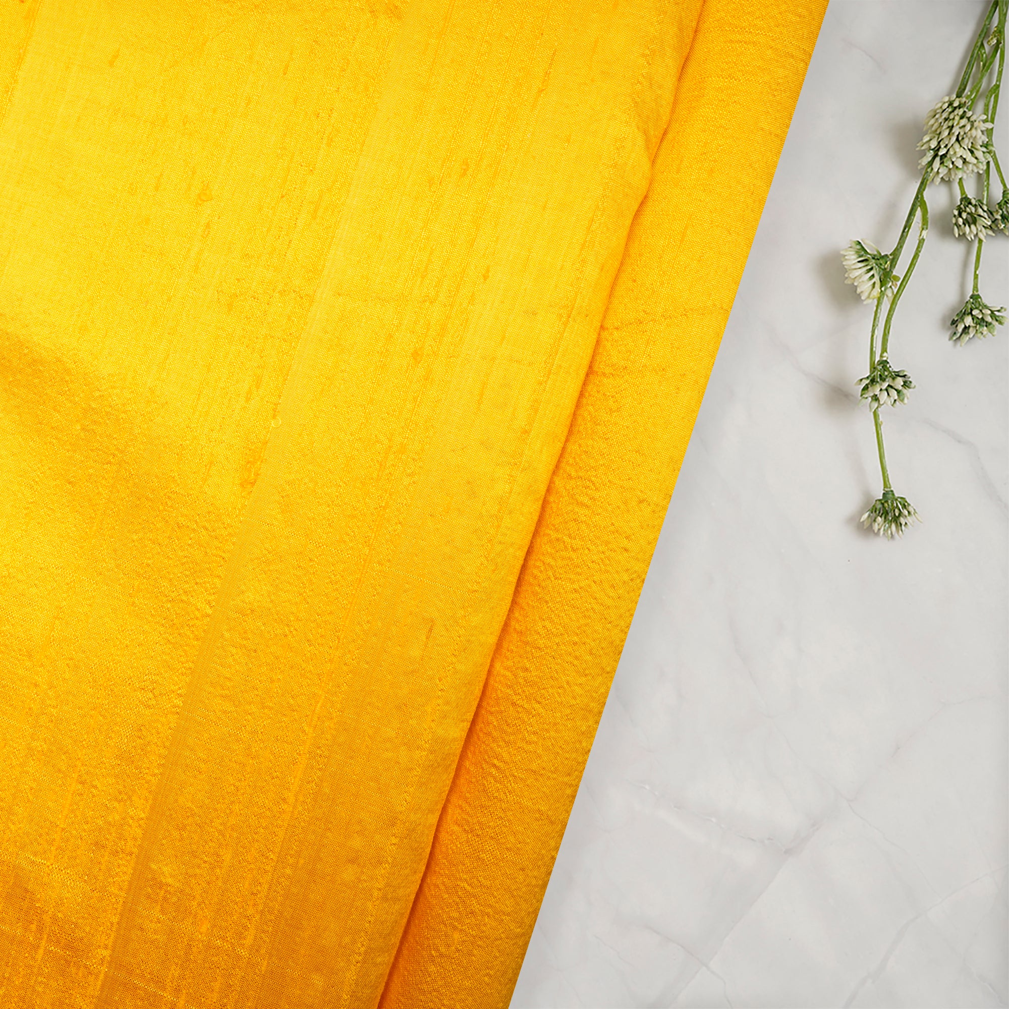 Yellow Color Dupion Silk Fabric