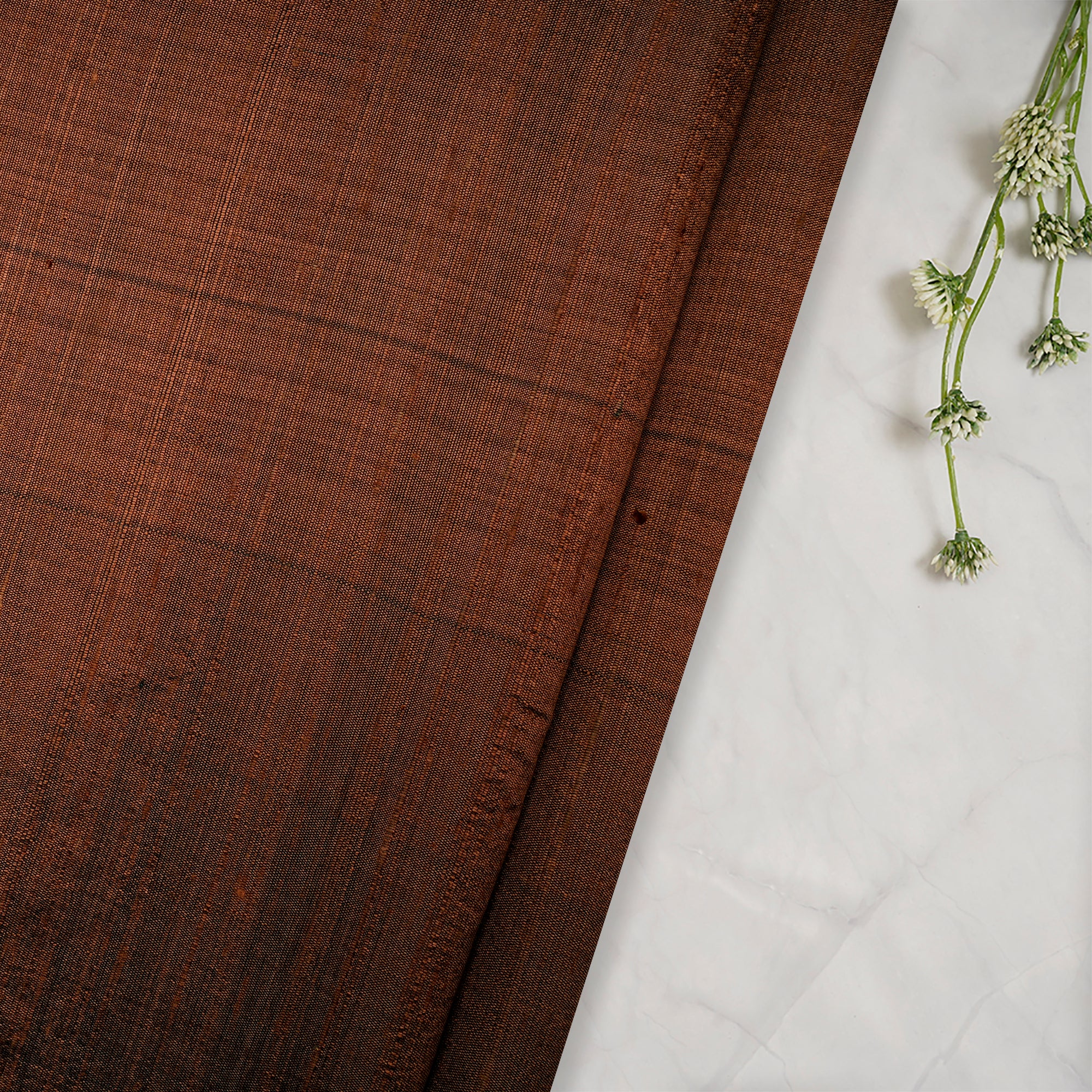 Brown Color Dupion Silk Fabric