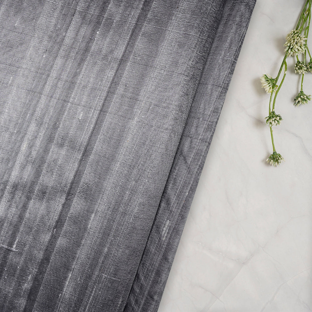 Grey-White Color Dual Tone Blended Dupion Silk Fabric