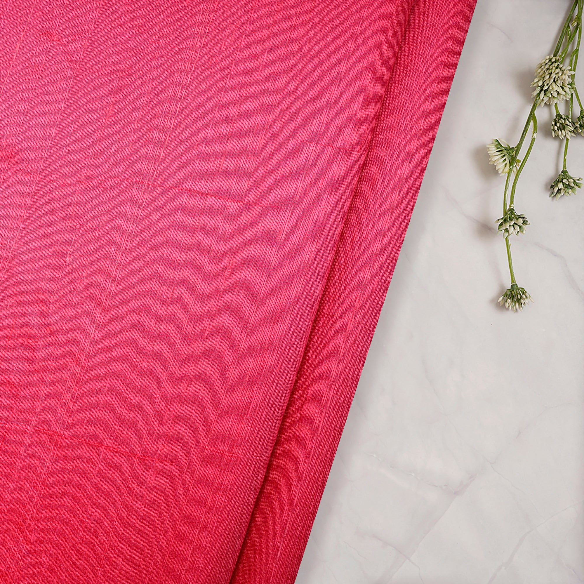 Pink Color Blended Dupion Silk Fabric