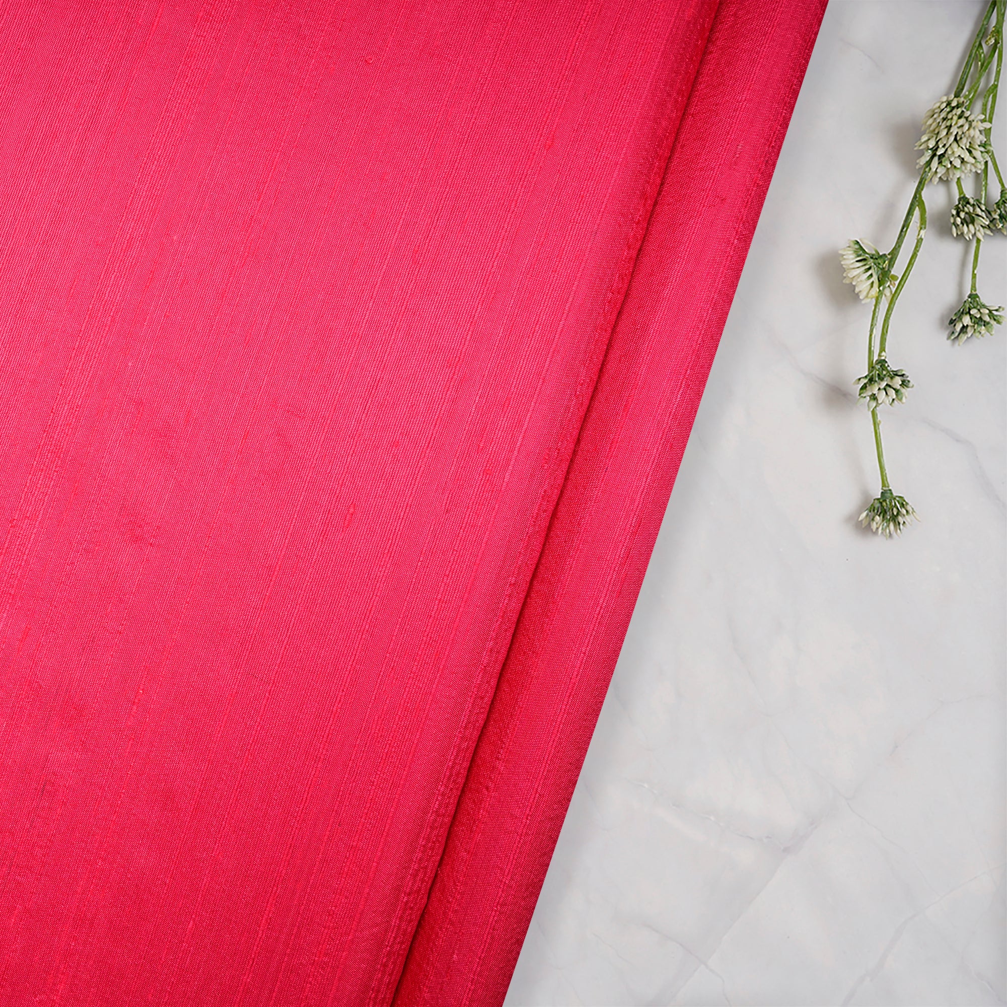 Pink Color Blended Dupion Silk Fabric
