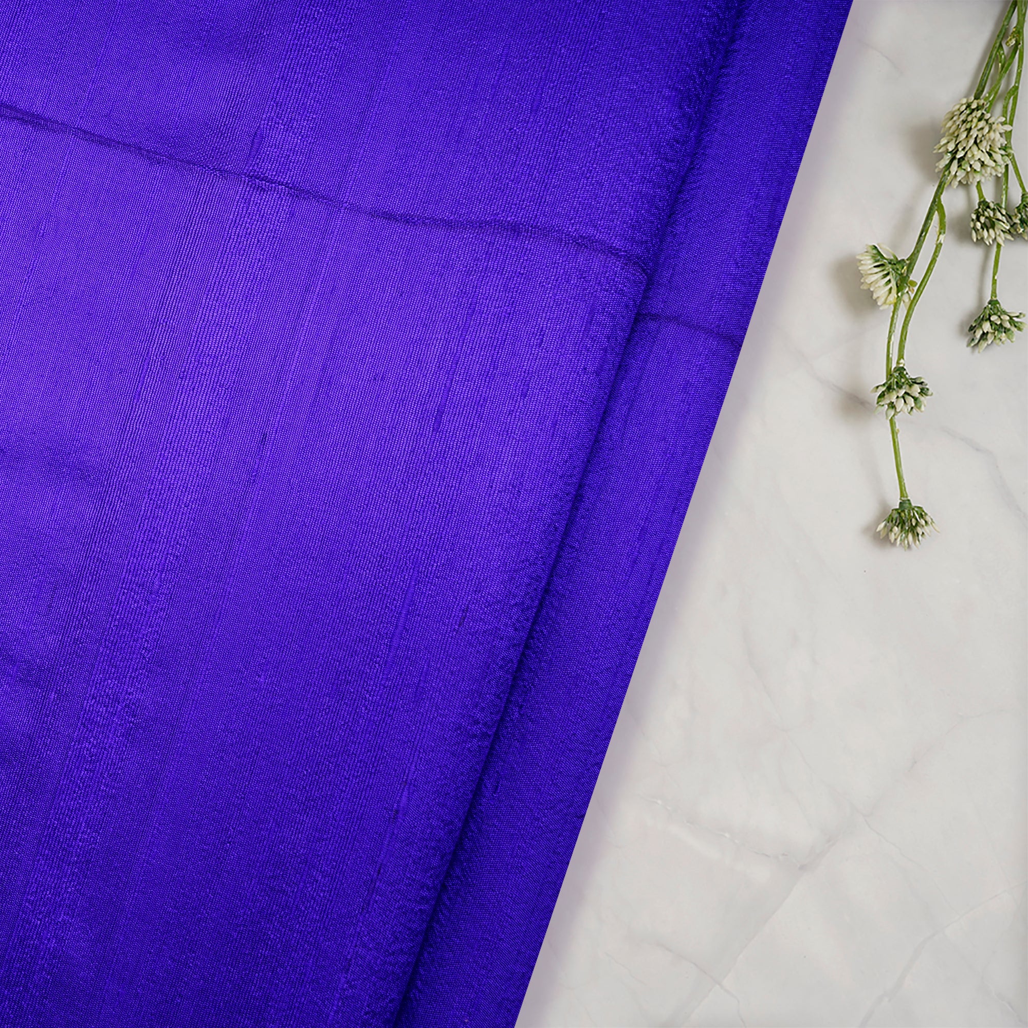 Indigo Color Blended Dupion Silk Fabric