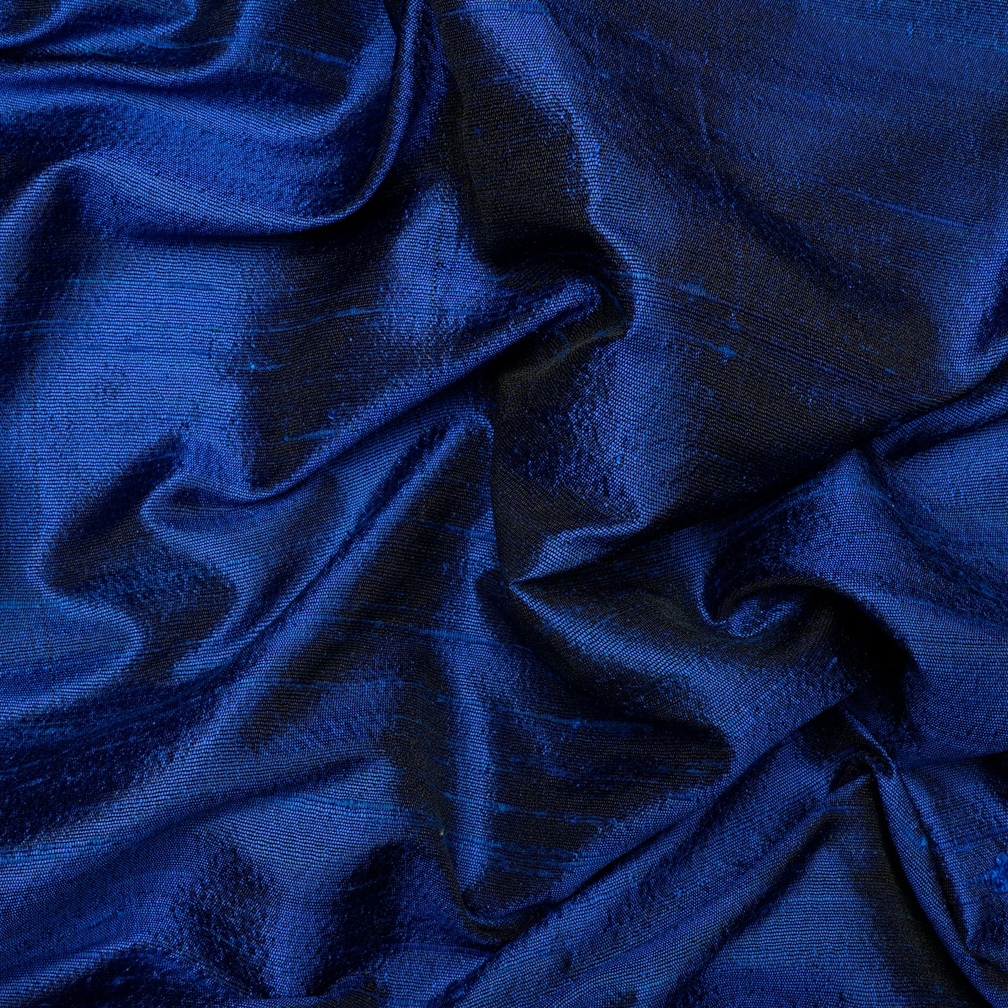 Blue Color Blended Dupion Silk Fabric