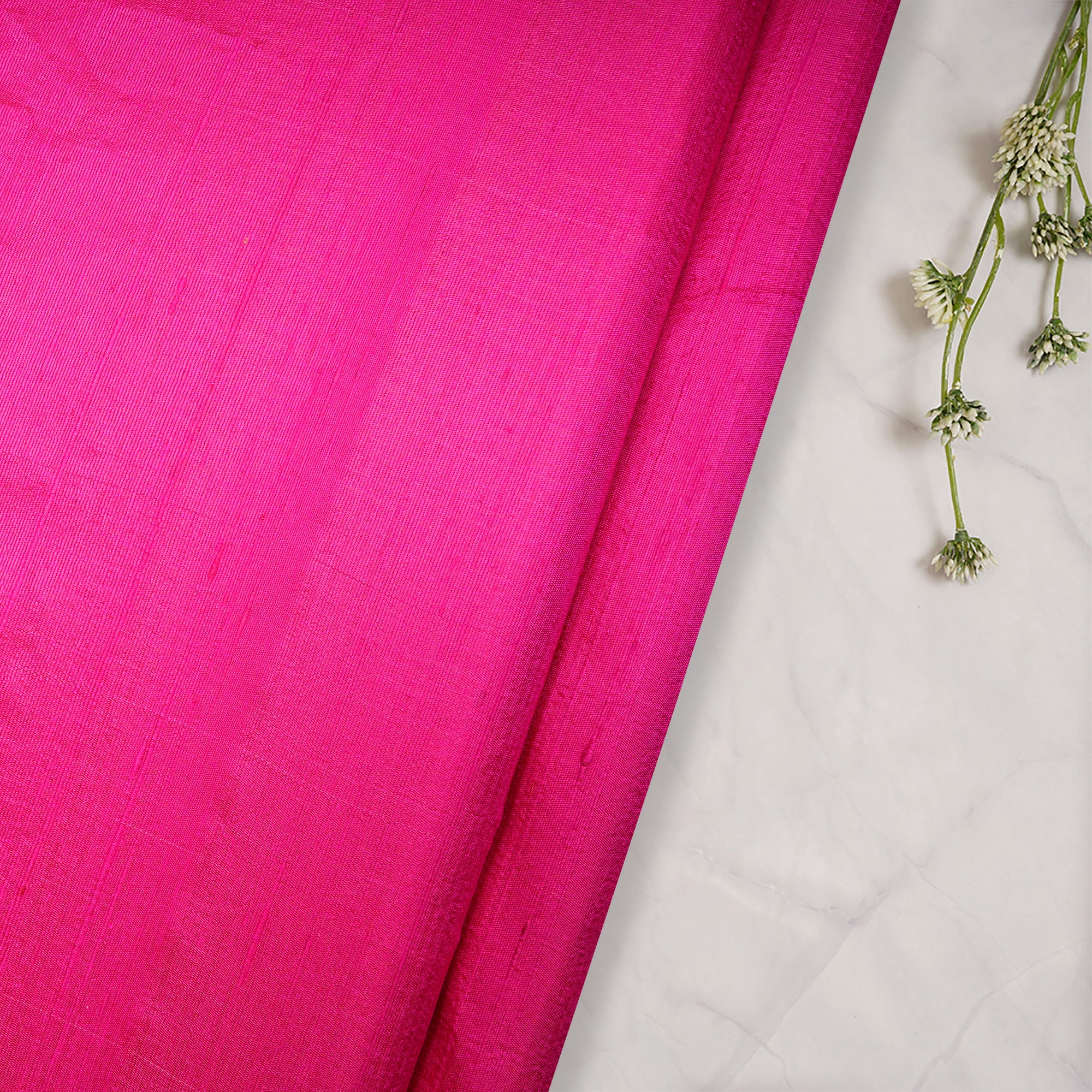 Pink Color Blended Dupion Silk Fabric