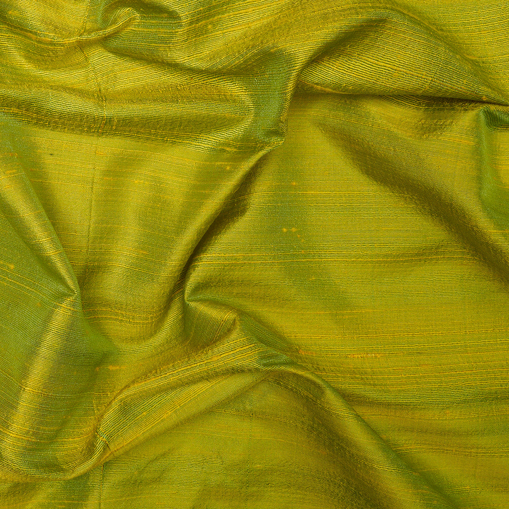 Yellow-Green Color Dual Tone Blended Dupion Silk Fabric