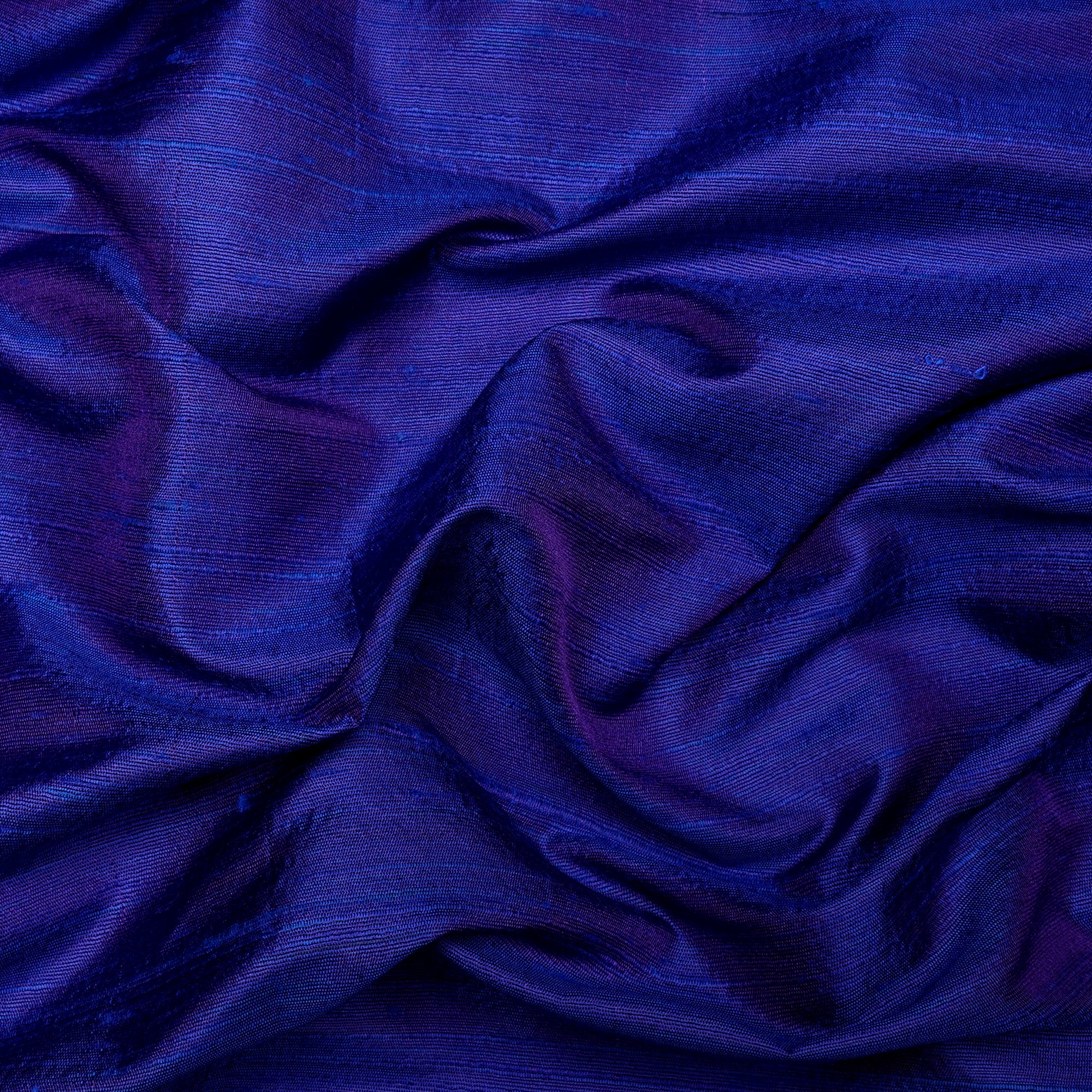 Blue Color Blended Dupion Silk Fabric