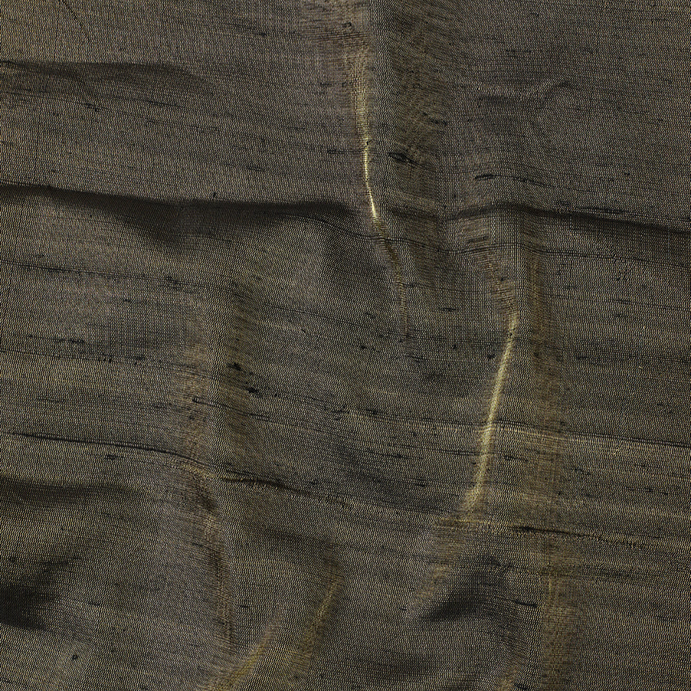 Black-Golden Color Dupion Tissue Silk Fabric