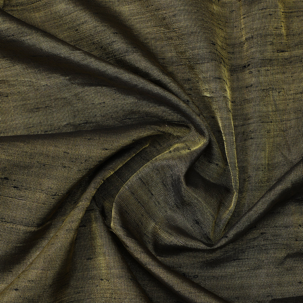 Black-Golden Color Dupion Tissue Silk Fabric