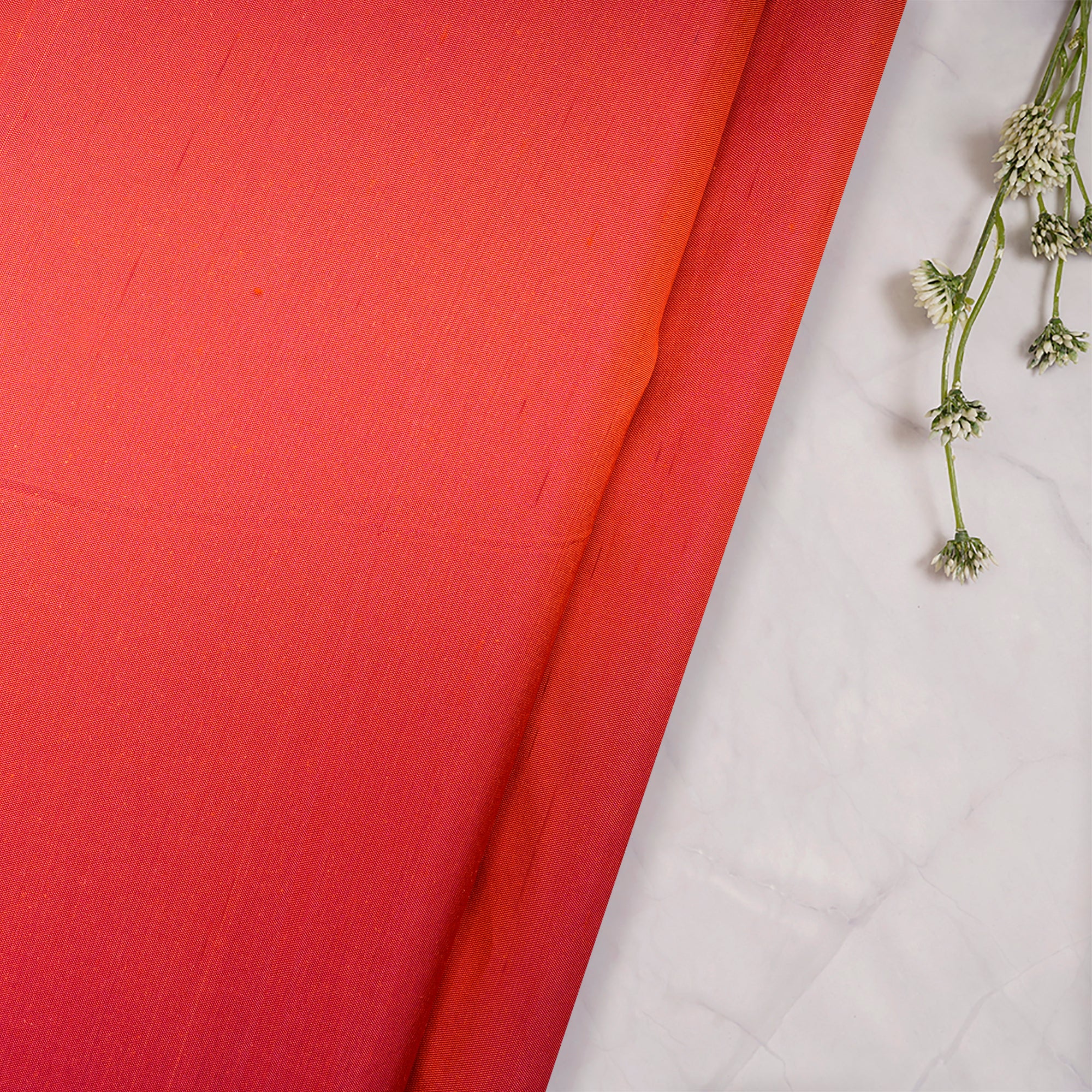 Red-Pink Color Dupion Silk Fabric