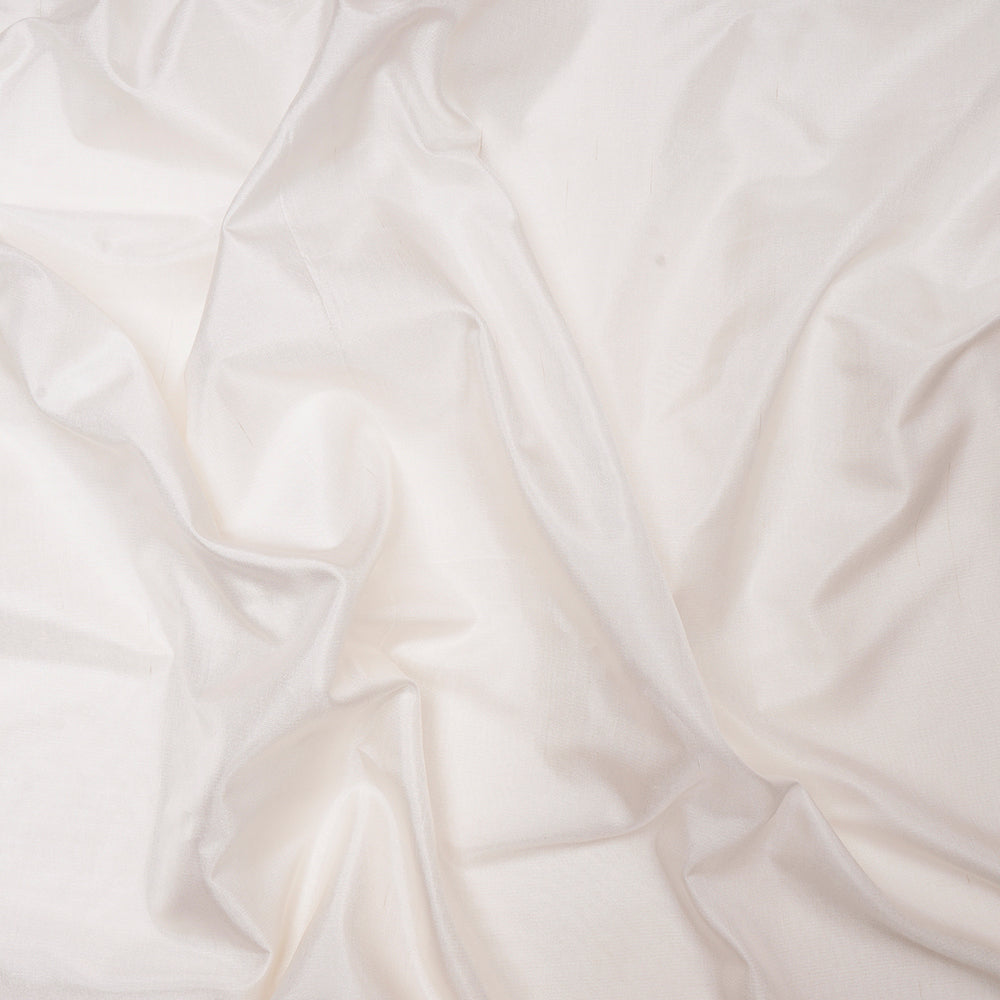 Off-White Color Plain Silk Fabric