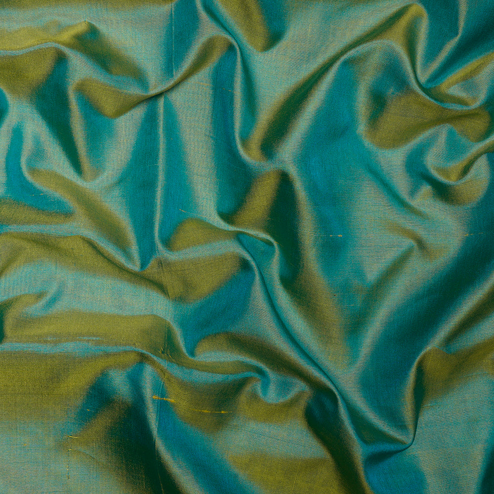 Blue-Yellow Color Dual Tone Bangalore Silk Fabric