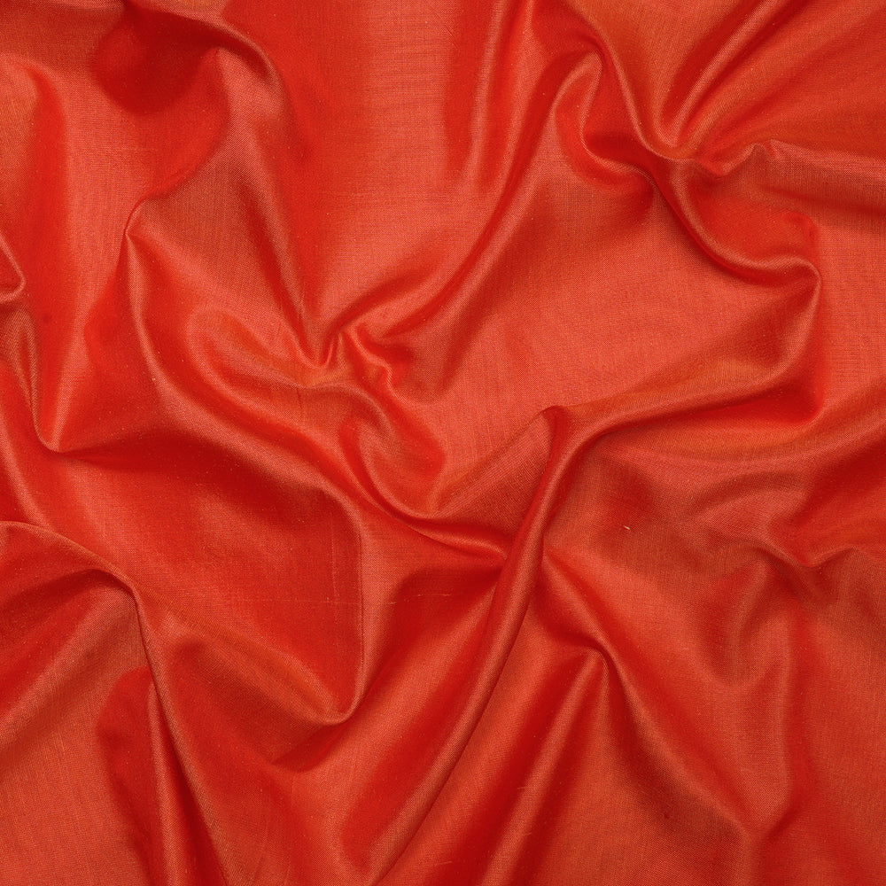 Bright Orange Color Bangalore Silk Fabric