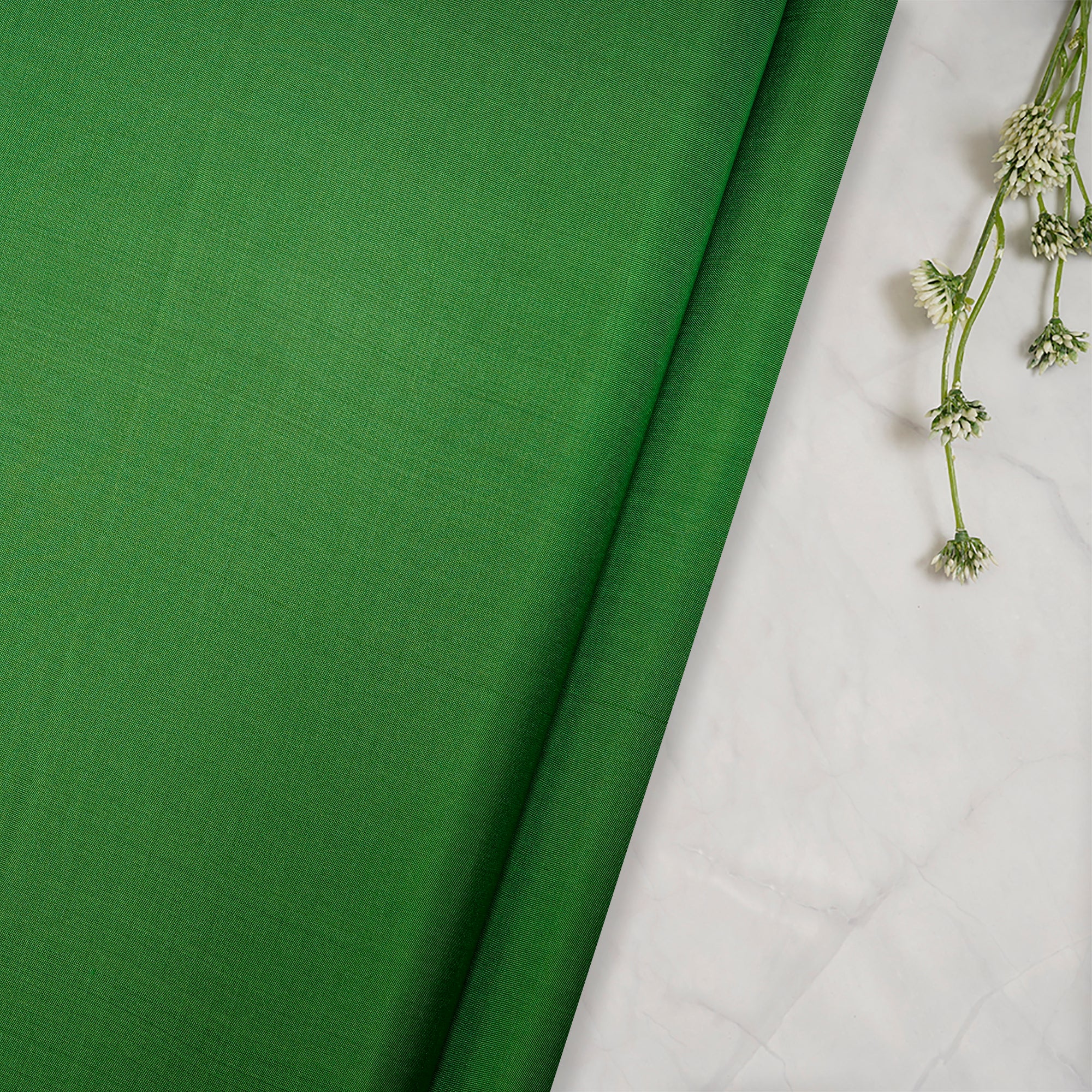 Green Color Bangalore Silk Fabric