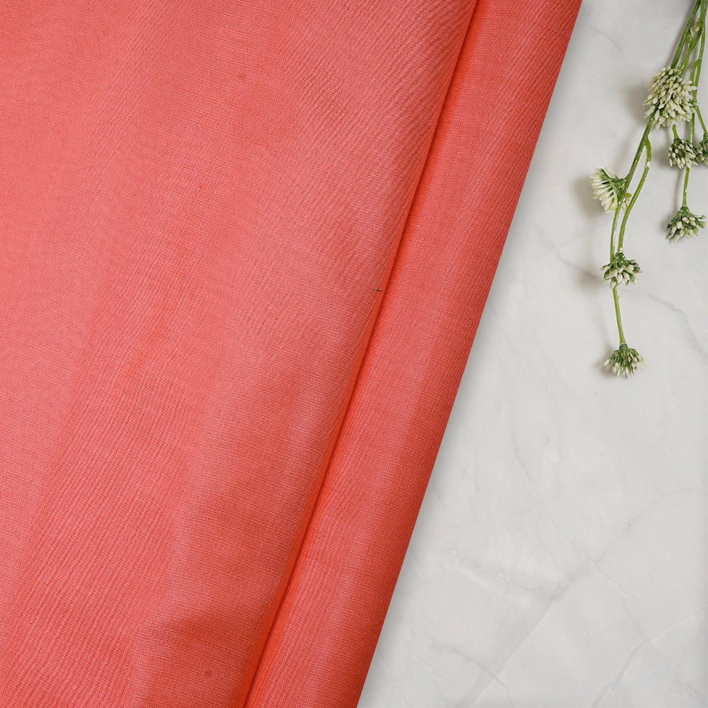 Dark Peach Color Bangalore Silk Fabric