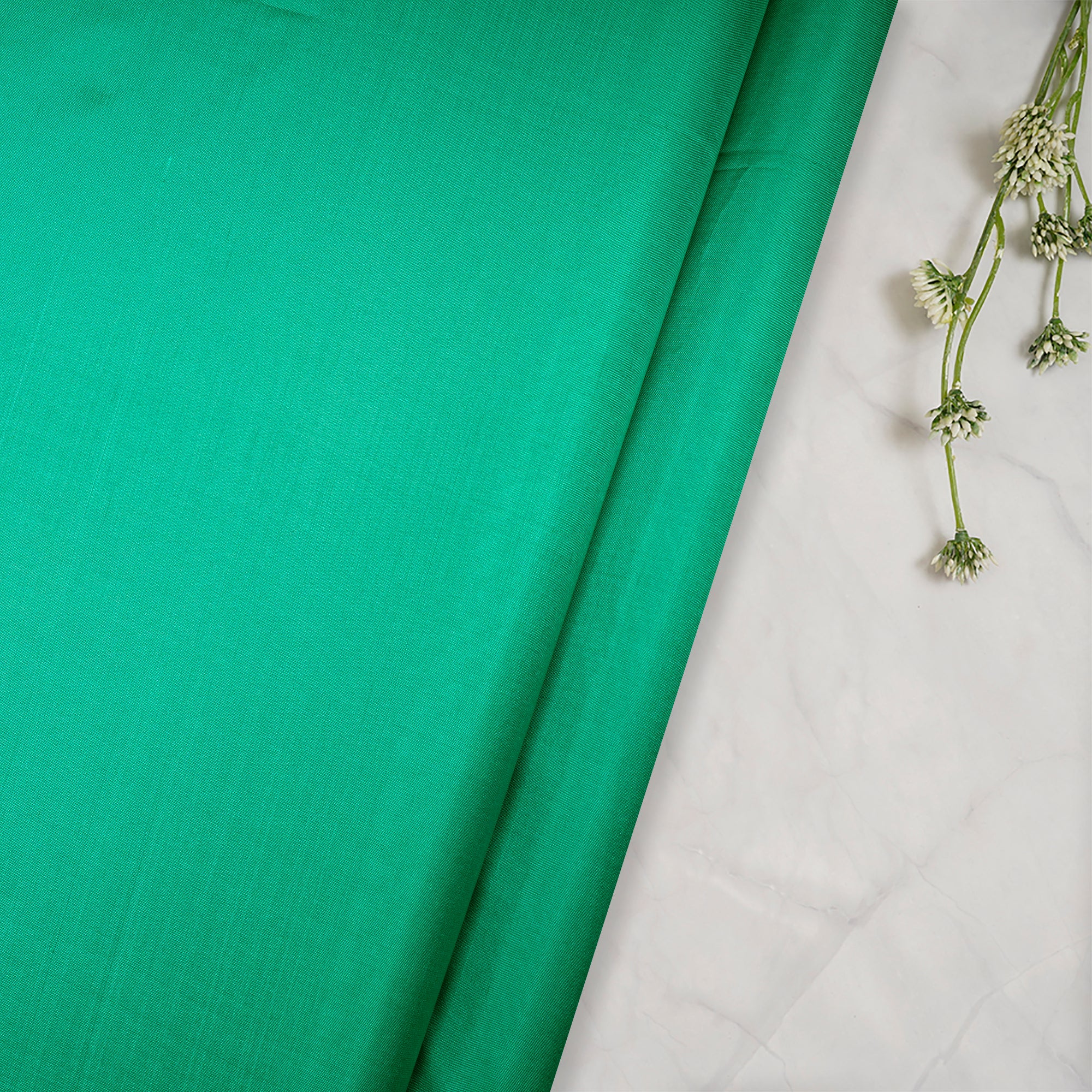 Green Color Bangalore Silk Fabric