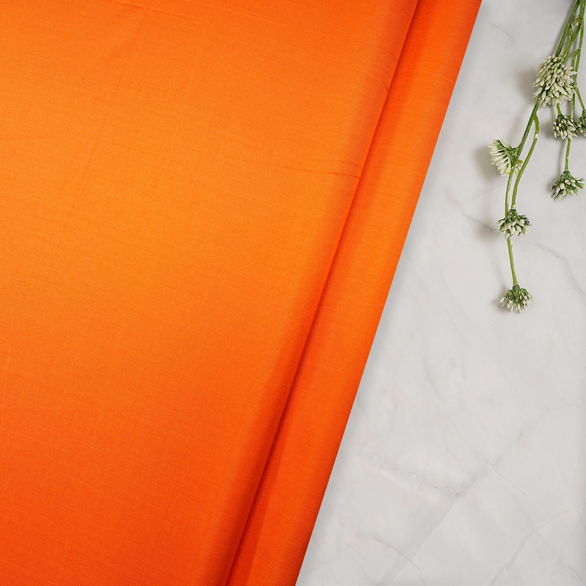 Orange Color Bangalore Silk Fabric