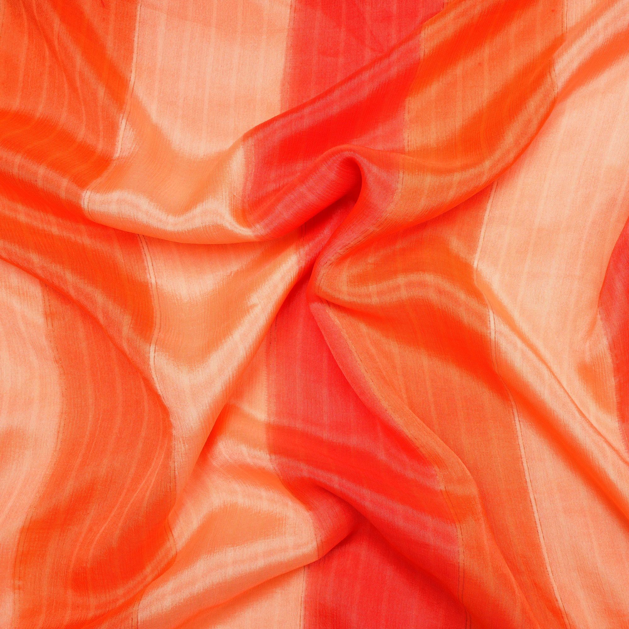 Orange Color Yarn Dyed Satin Silk Fabric