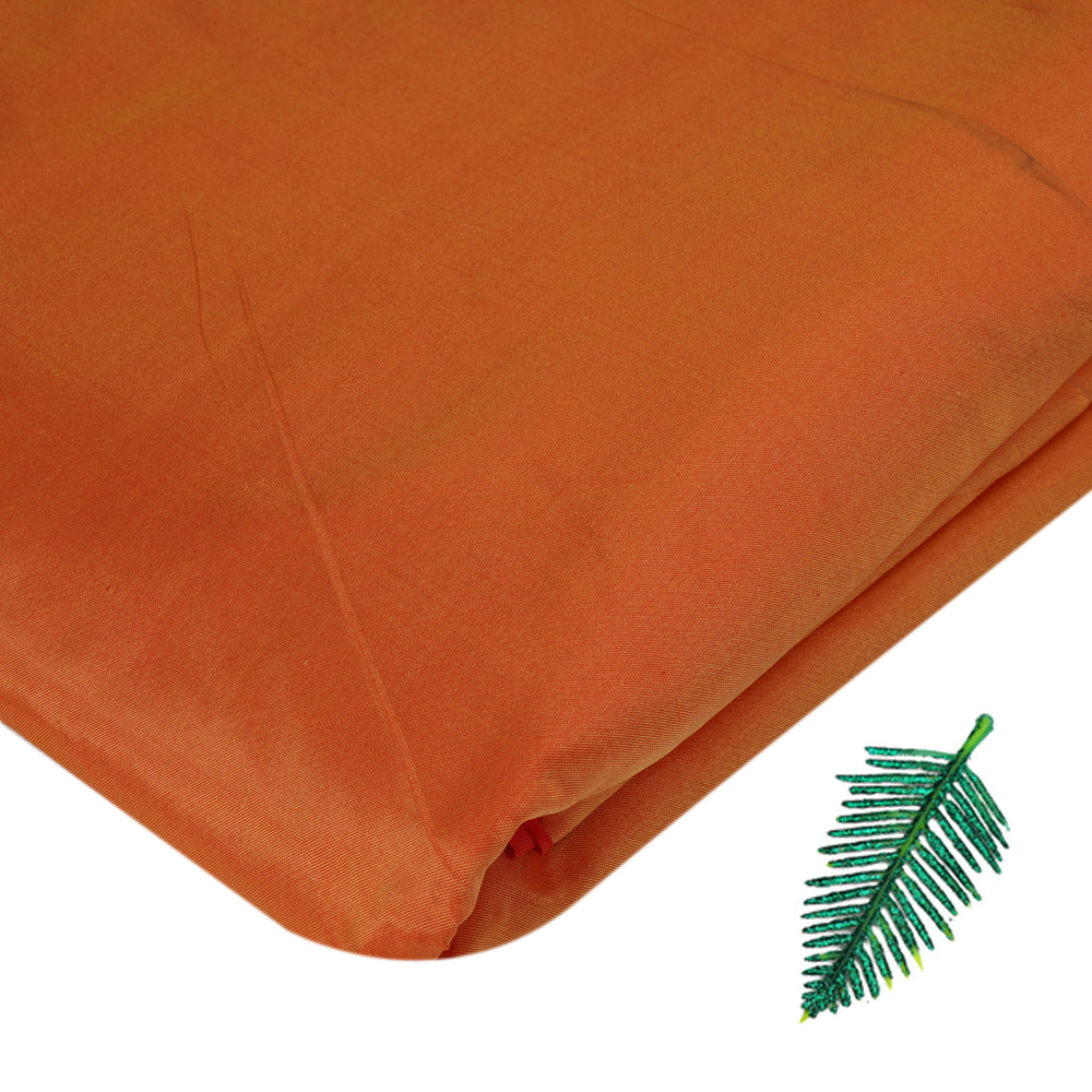 Orange Color Satin Silk Fabric