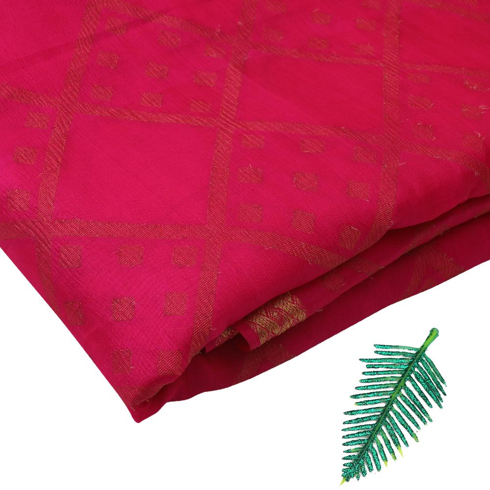 Magenta Color Brocade Dupion Silk Fabric
