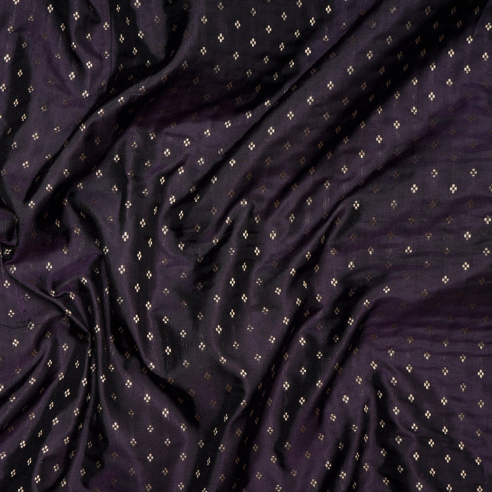 Black Mushroo Weave Premium Silk Jacquard Fabric