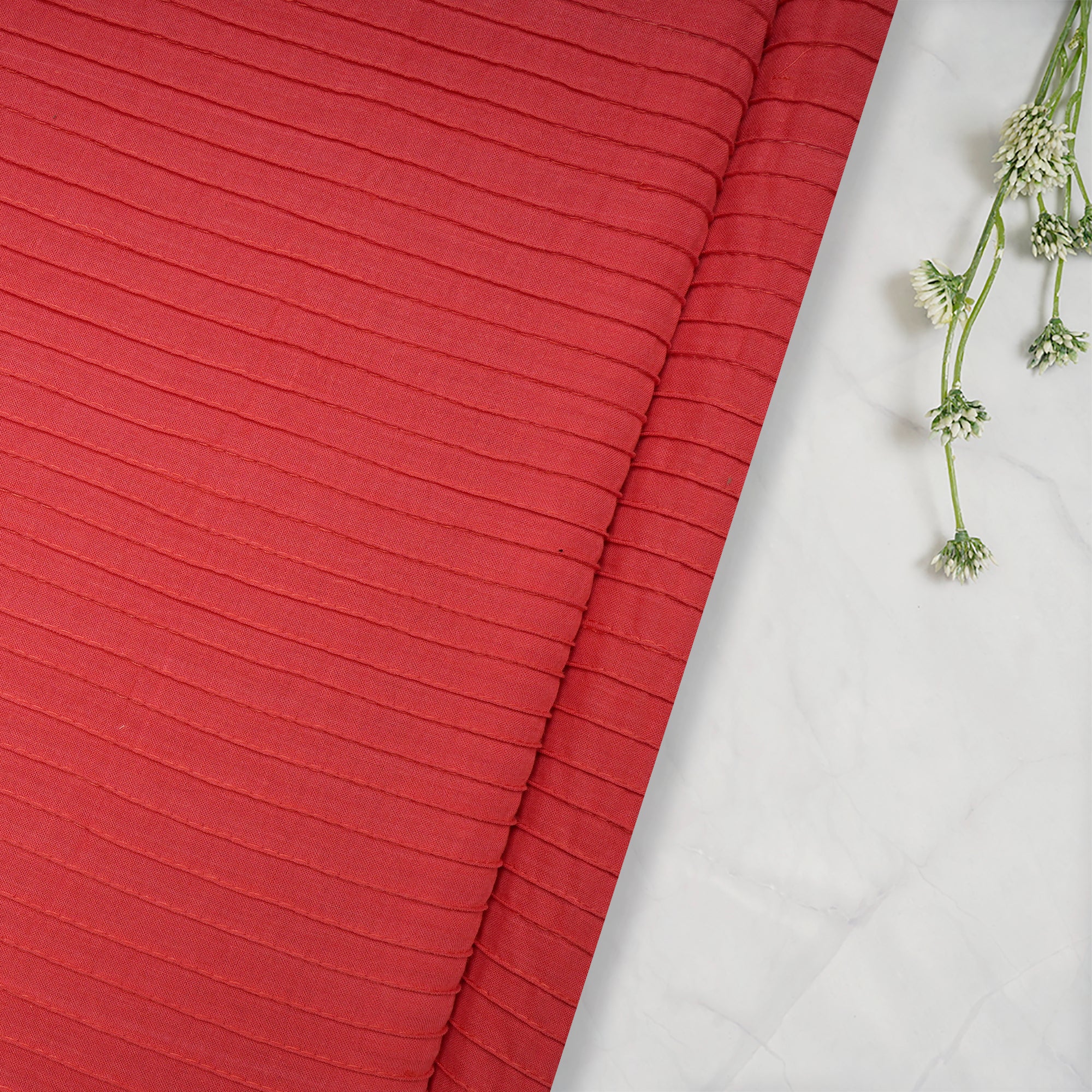 Rose Of Sharon Pintuck Pattern High Twist Cotton Voile Fabric