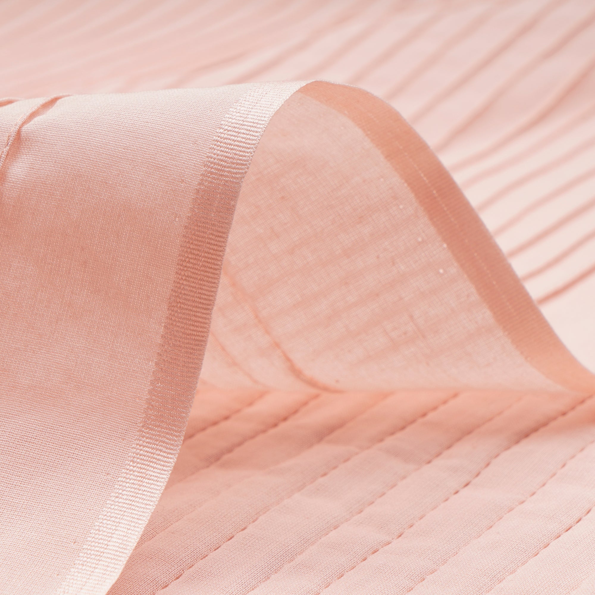 Oyster Pink Pintuck Pattern High Twist Cotton Voile Fabric