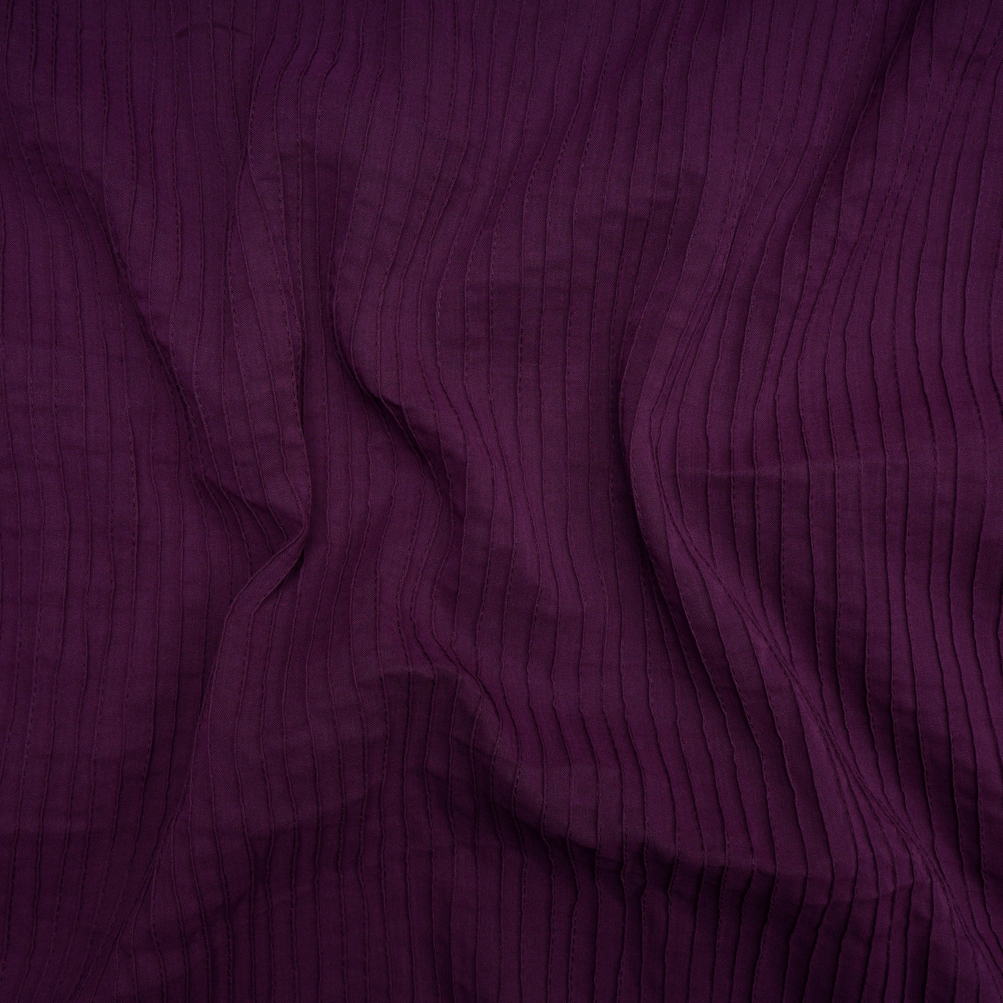 Dark Purple Pintuck Pattern High Twist Cotton Voile Fabric