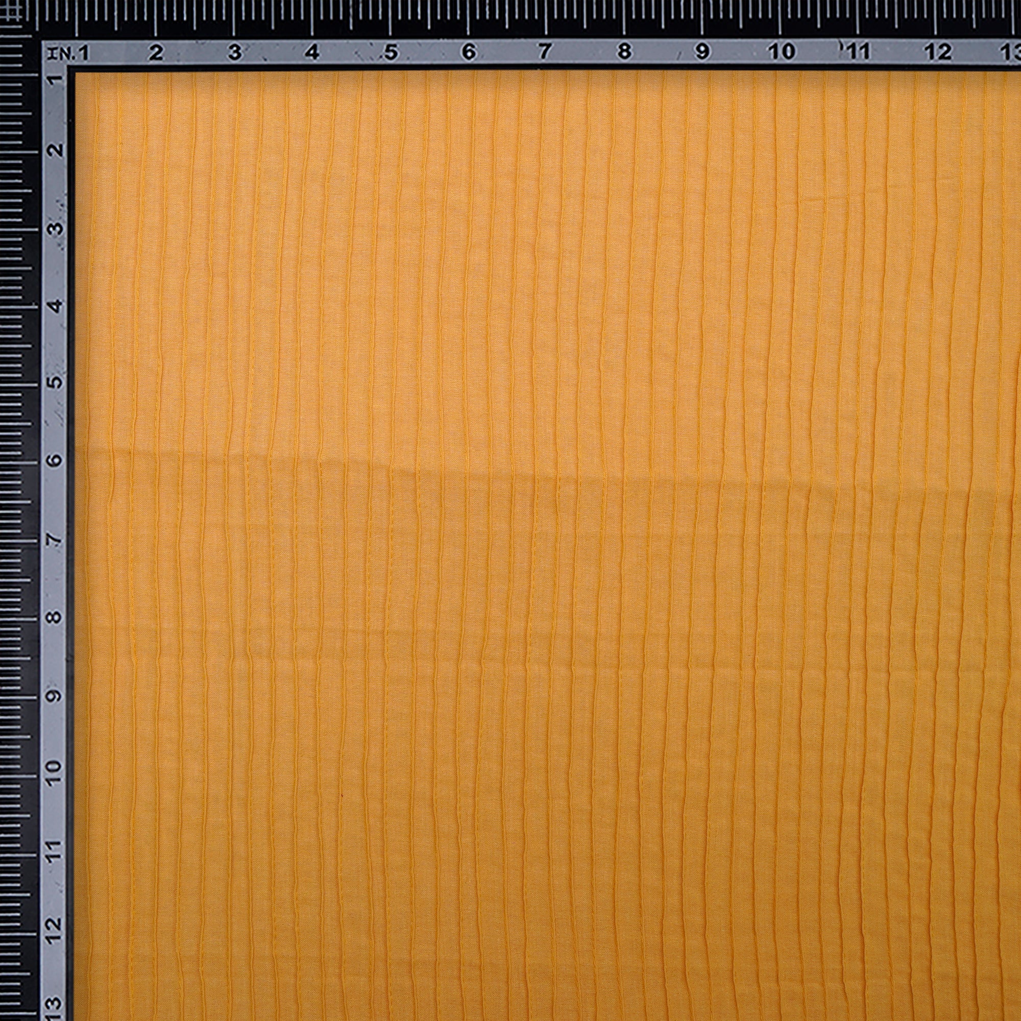 Amber Yellow Pintuck Pattern High Twist Cotton Voile Fabric