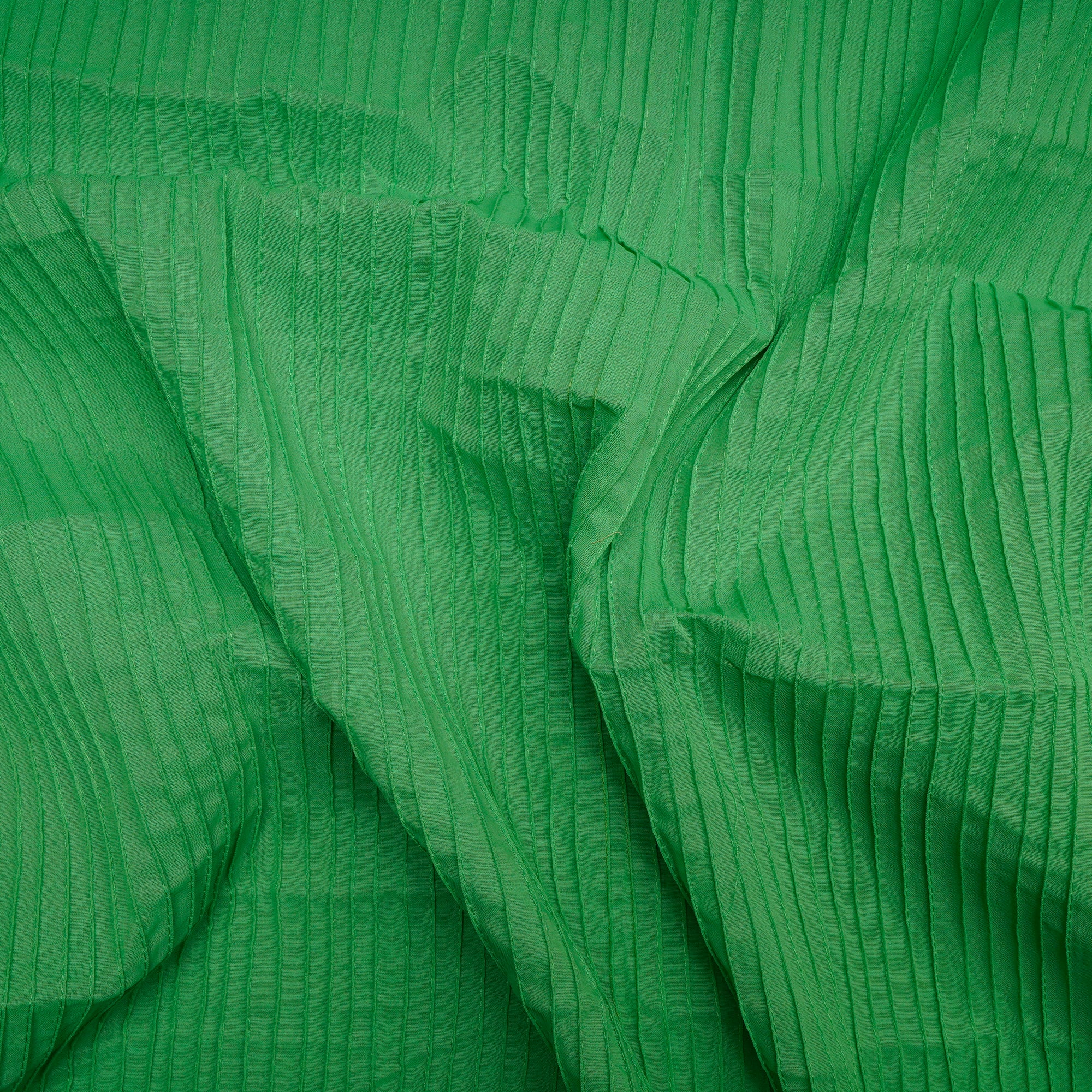 Summer Green Pintuck Pattern High Twist Cotton Voile Fabric