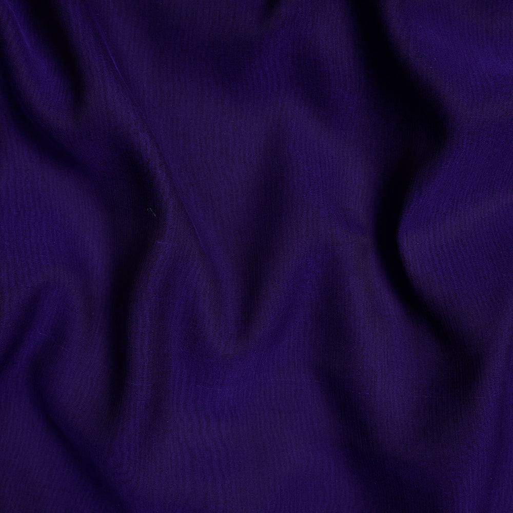 Deep Sapphire Color Yarn Dyed Chiffon Silk Fabric
