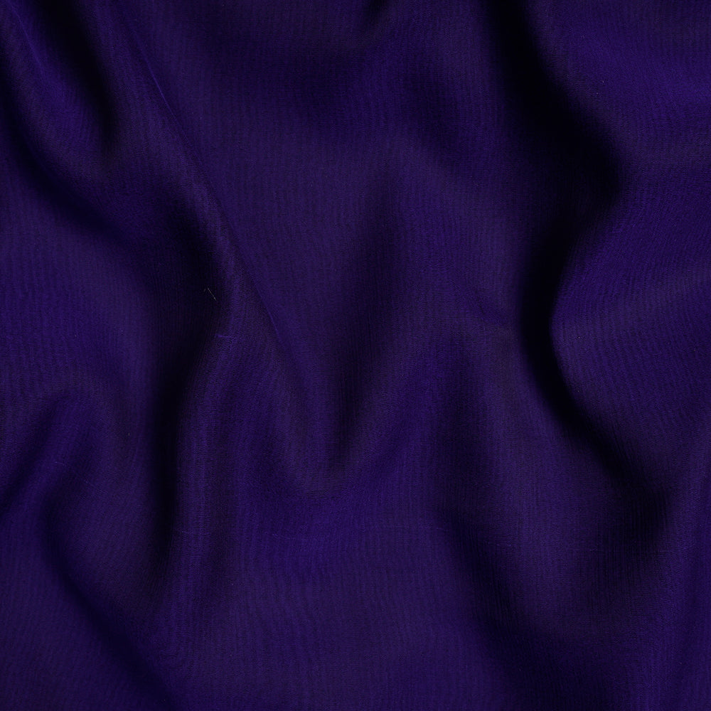 Deep Sapphire Color Yarn Dyed Chiffon Silk Fabric