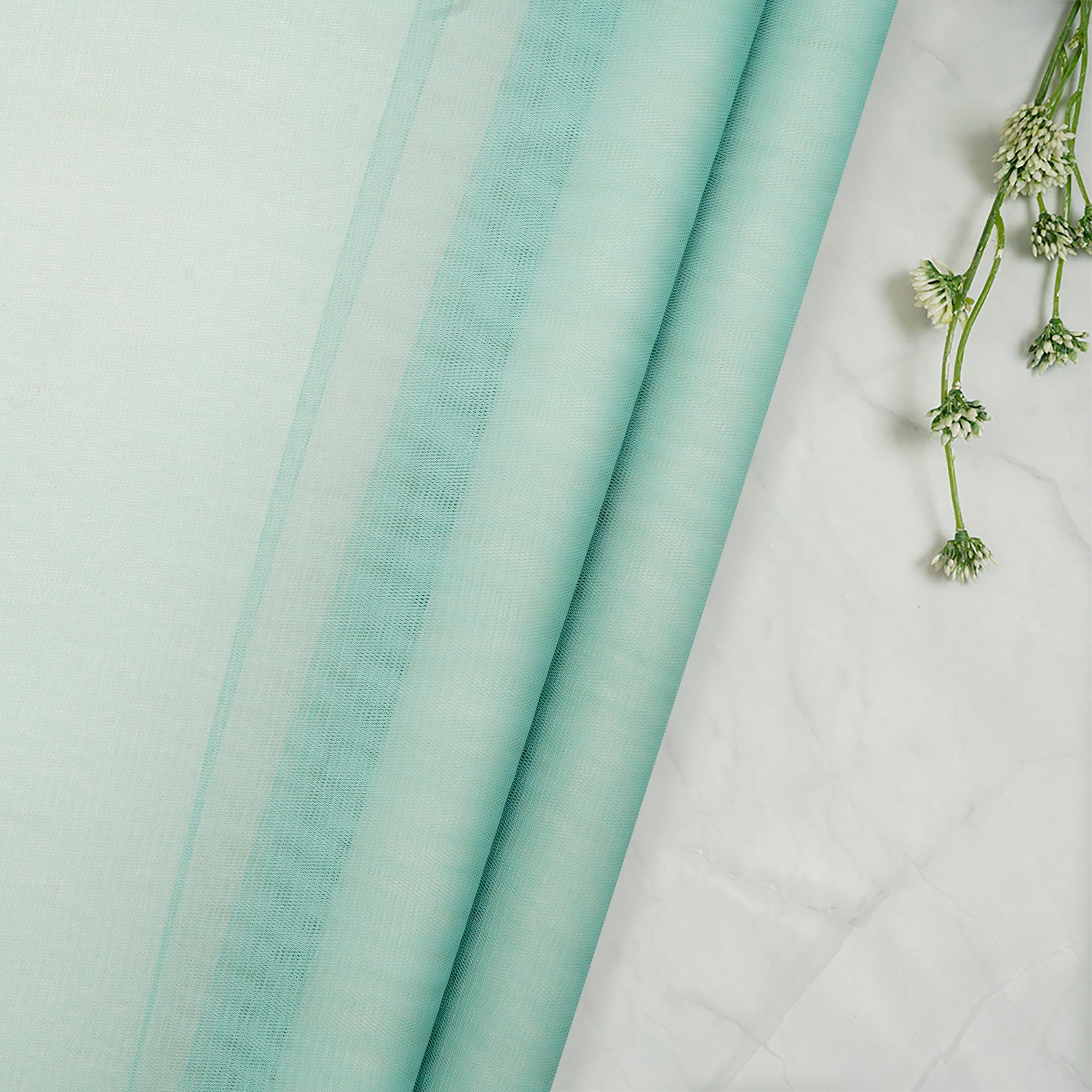 Aqua Green Color Nylon Butterfly Net Fabric